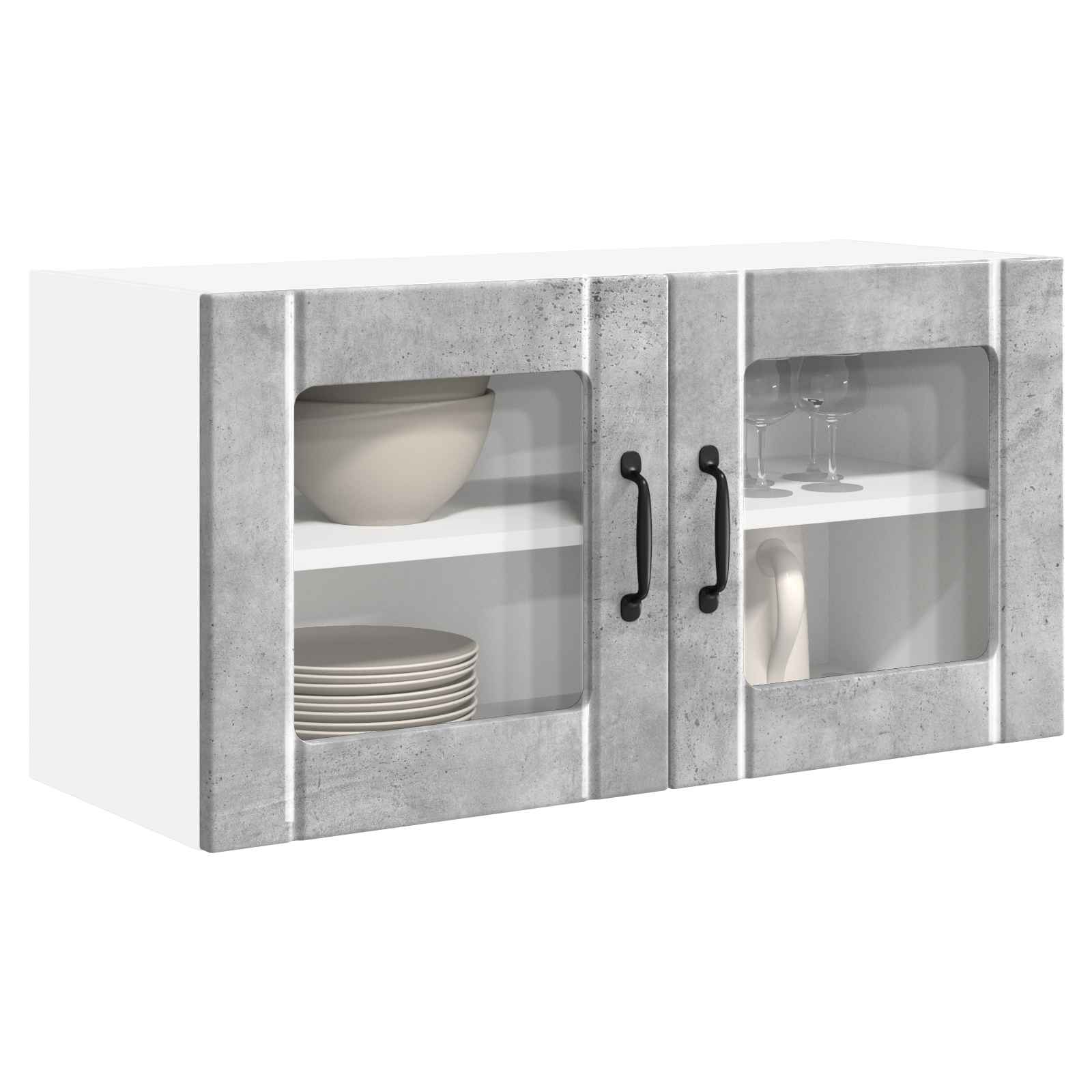 Køkkenskab med hylde Beton Grå 80 x 31 x 40 cm Konstrueret træ