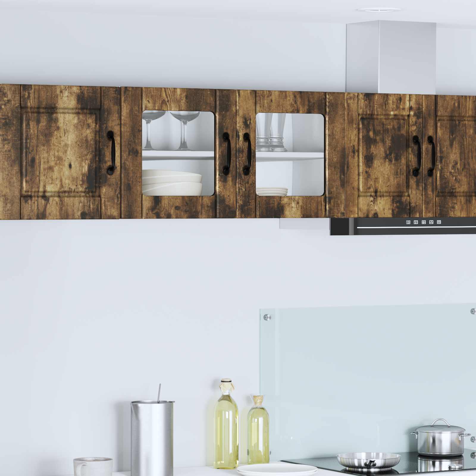 Køkkenskab med hylde Røget eg 80 x 31 x 40 cm Konstrueret træ