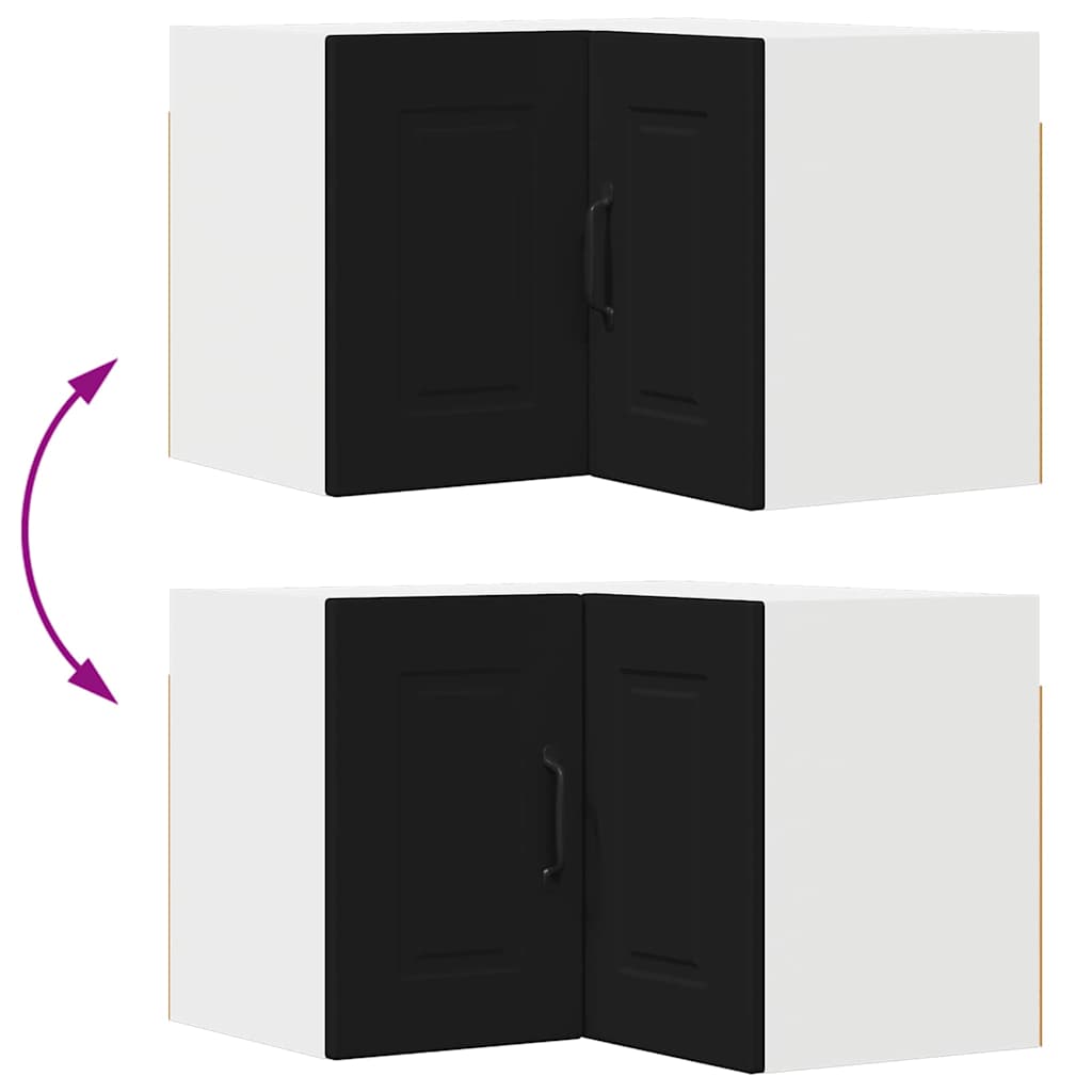 Vægskab til køkken med dør Sort 57 x 57 x 40 cm Konstrueret træ