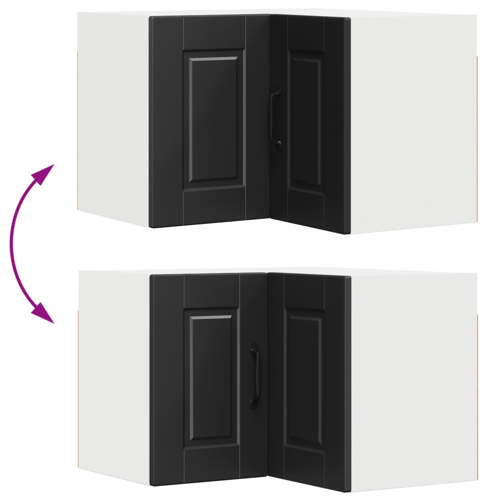 Køkkenskab med hylde Sort 57 x 57 x 40 cm Konstrueret træ