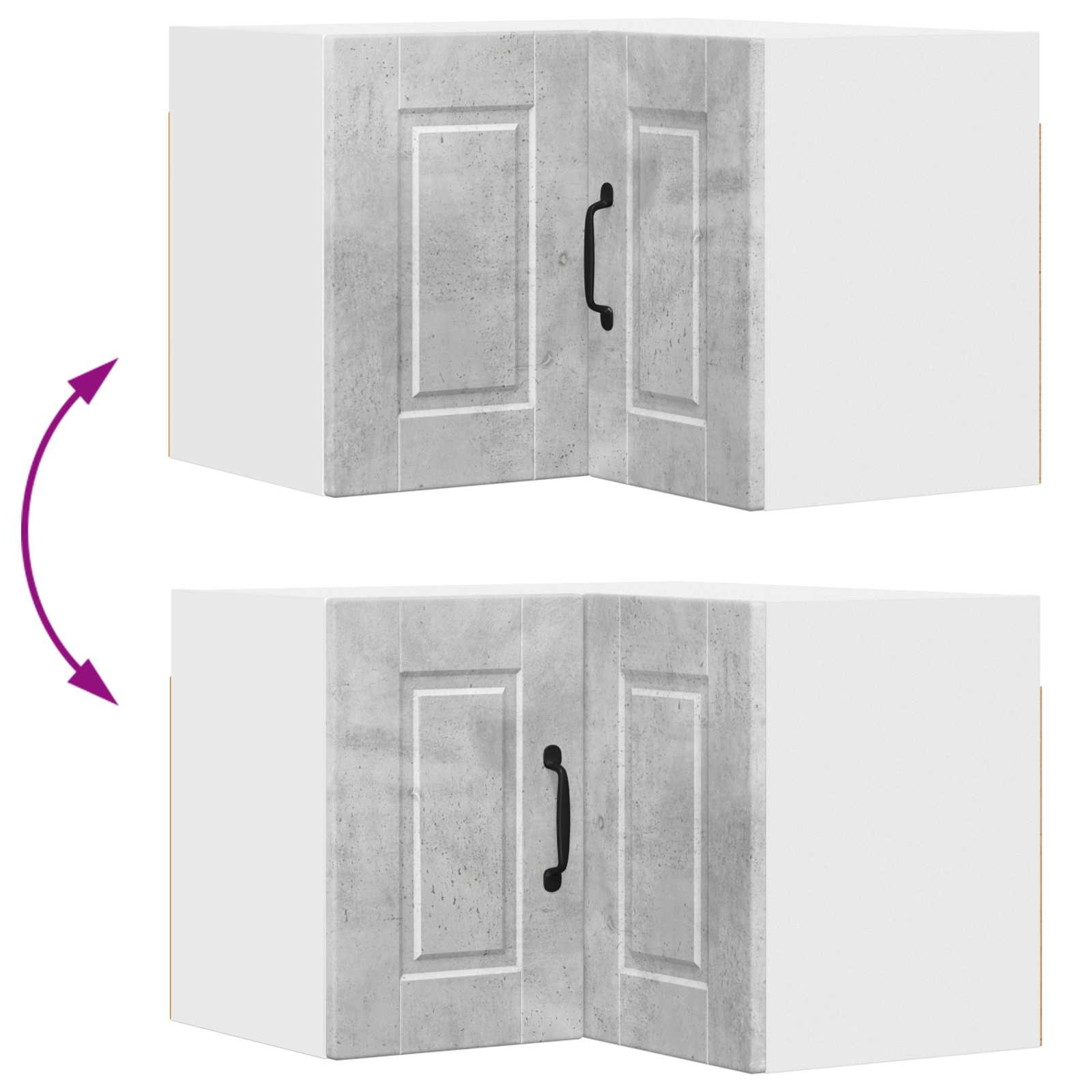 Køkkenskab med hylde Beton Grå 57 x 57 x 40 cm Konstrueret træ