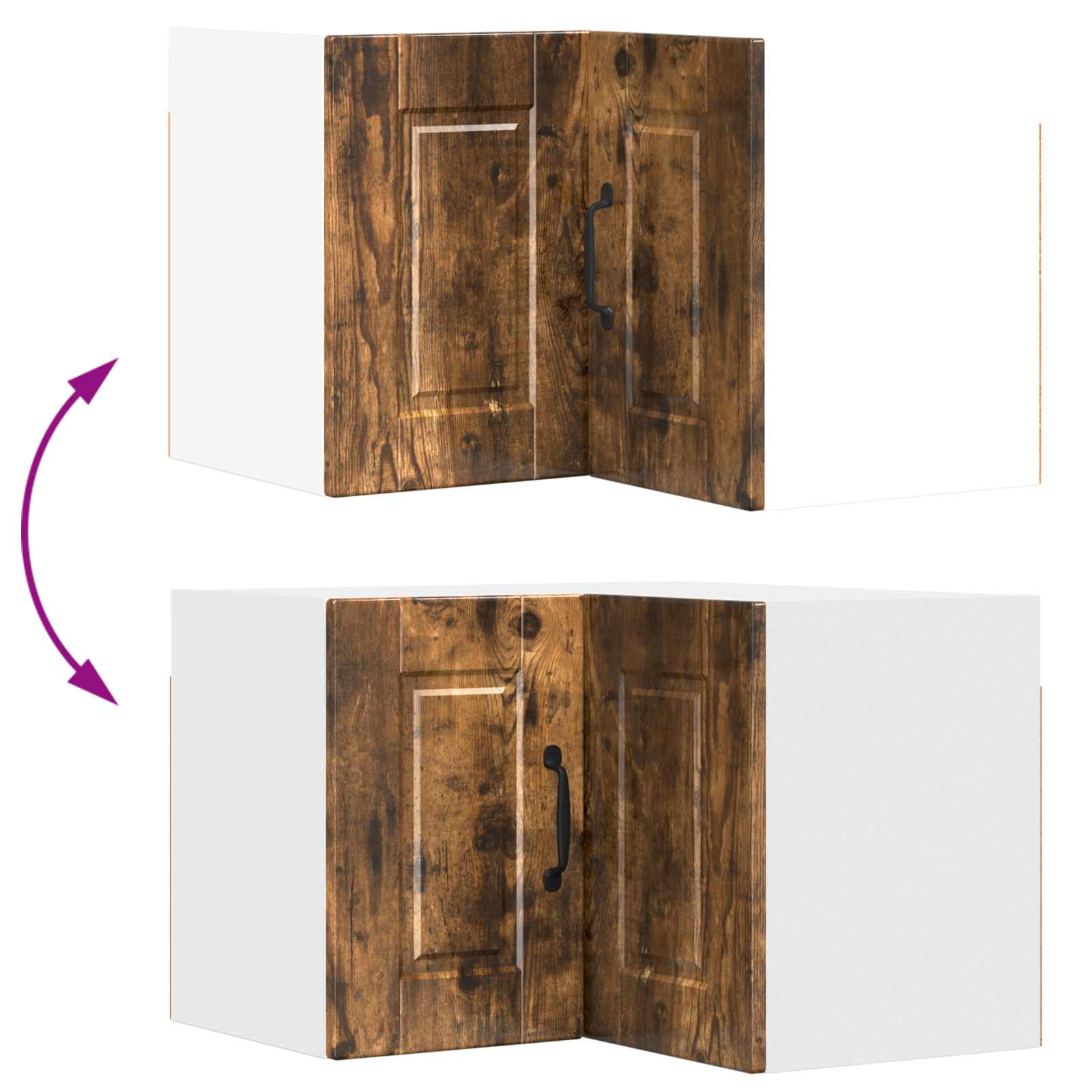 Køkkenskab med hylde Røget eg 57 x 57 x 40 cm Konstrueret træ