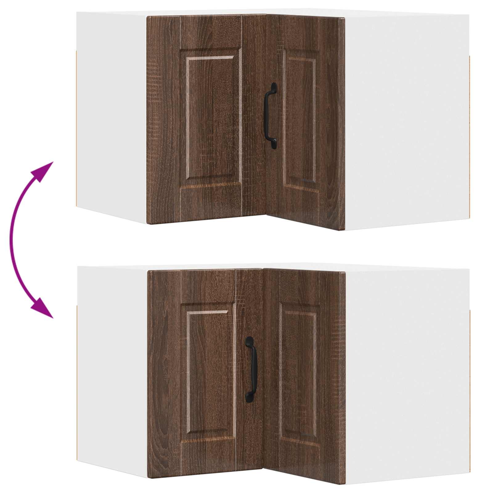 Køkkenskab med hylde Brun eg 57 x 57 x 40 cm Konstrueret træ