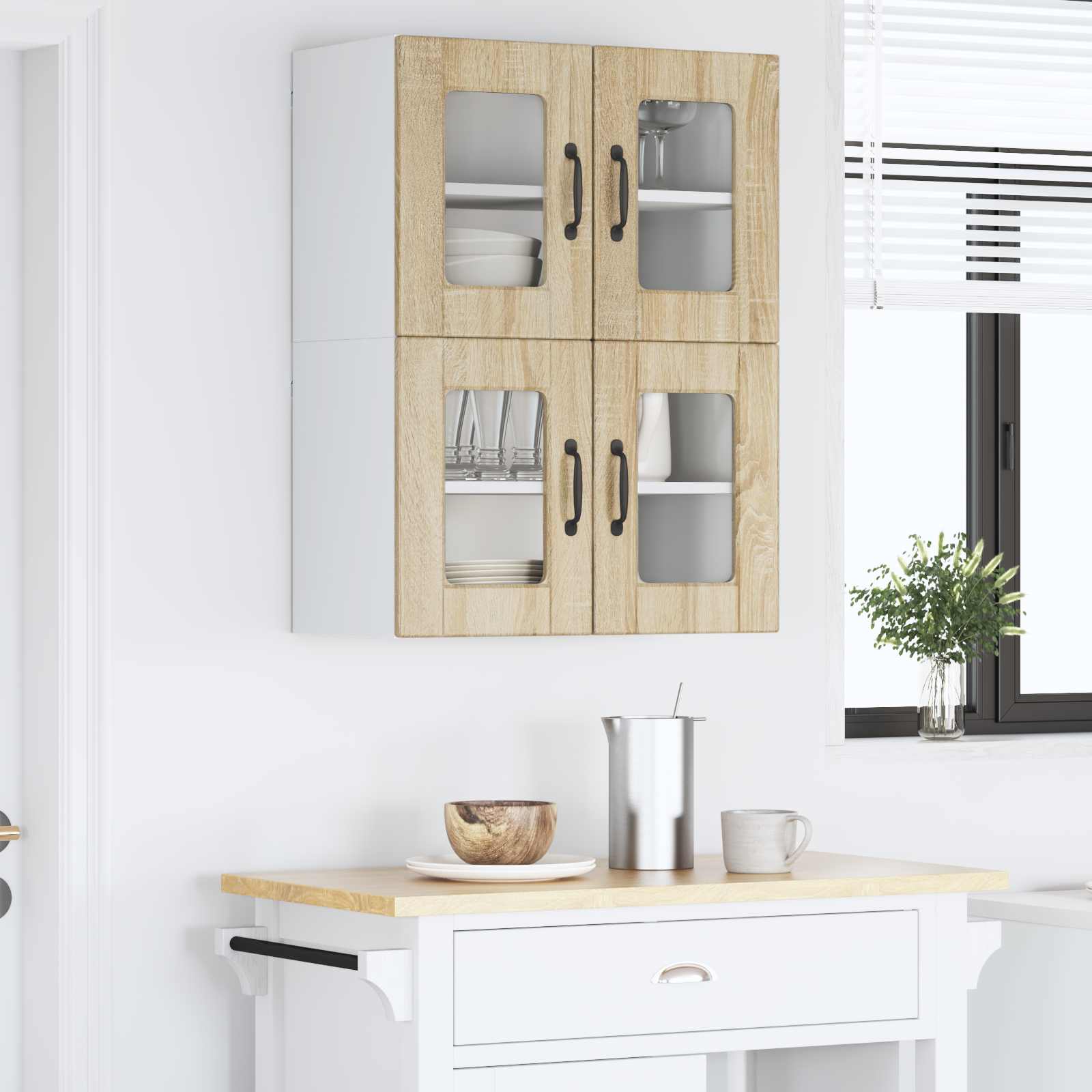 Væglågskab PORTO 2 pcs Sonoma eg 60 x 31 x 40 cm