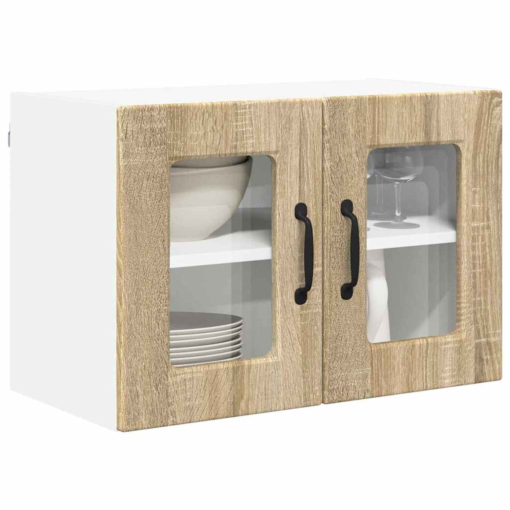 Vægskab til køkken med hylde 2 pcs Sonoma eg 60 x 31 x 40 cm
