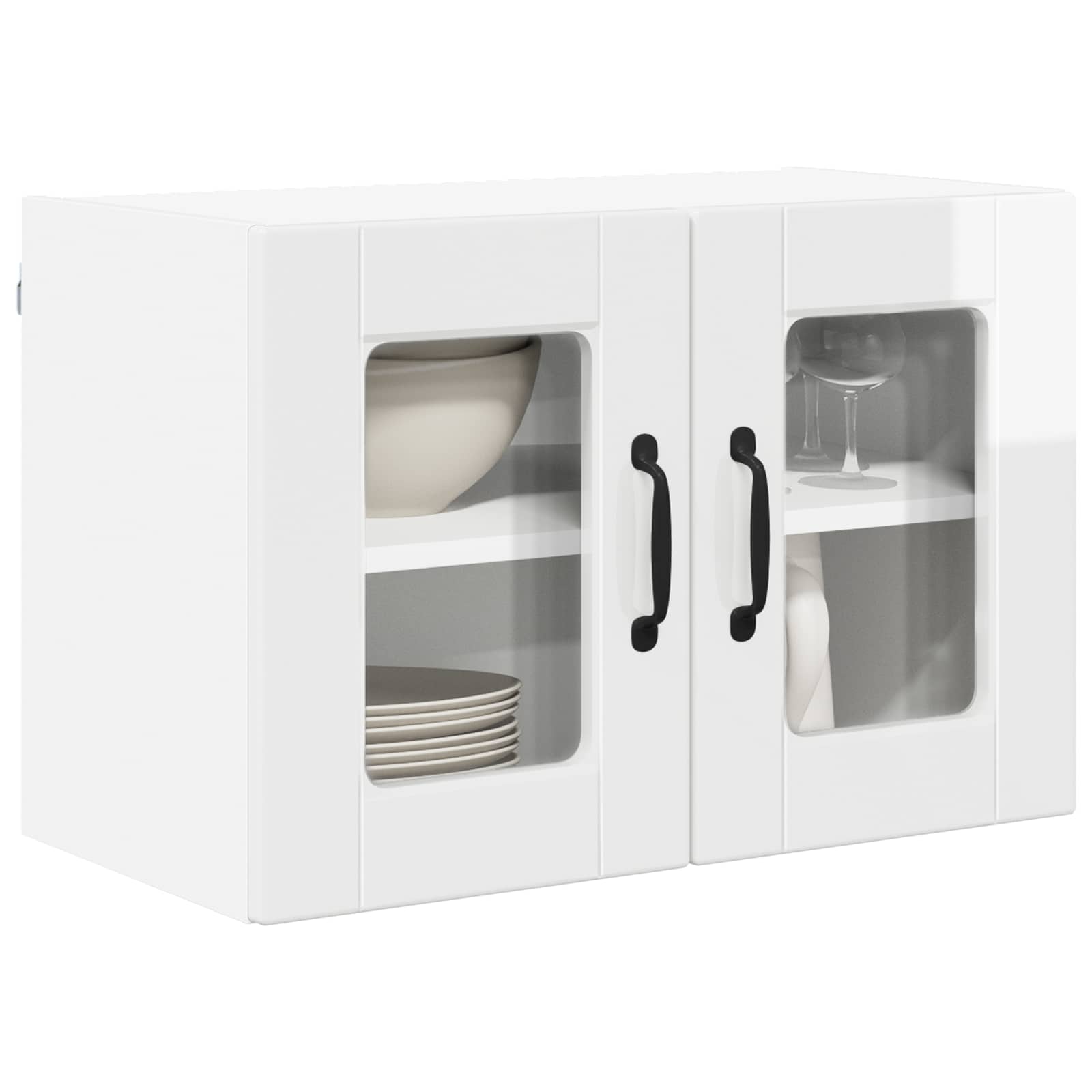 Væglågskab PORTO 2 pcs Høj gloss hvid 60 x 31 x 40 cm