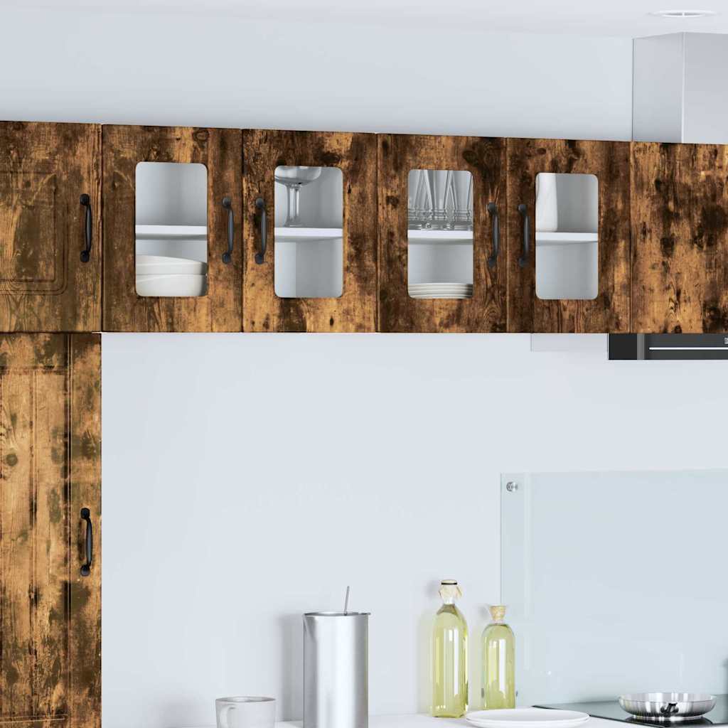 Vægskab til køkken med hylde 2 pcs Røget eg 60 x 31 x 40 cm