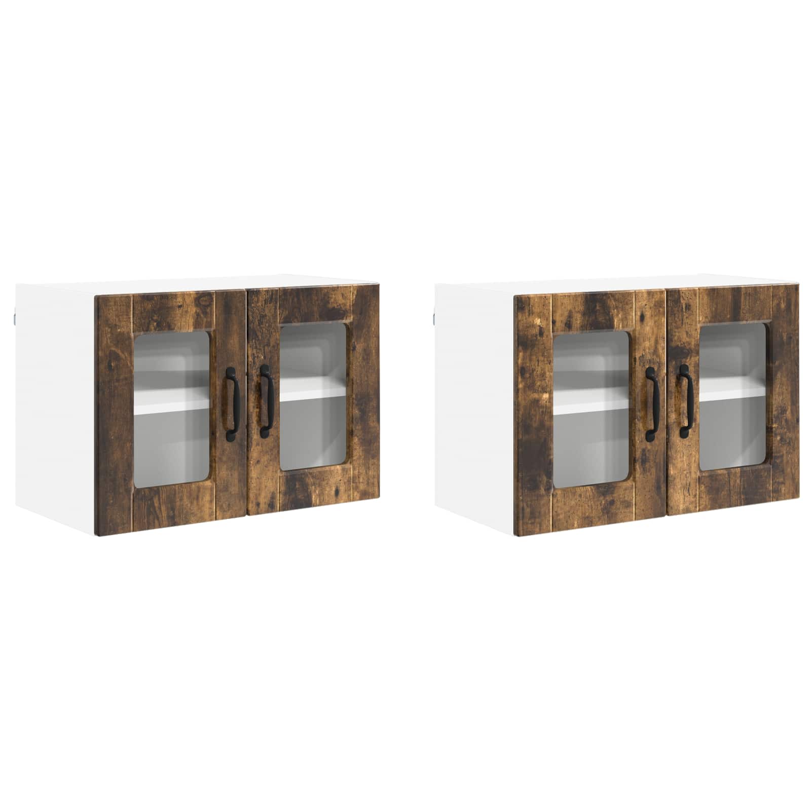 Væglågskab PORTO 2 pcs Røget eg 60 x 31 x 40 cm Konstrueret træ