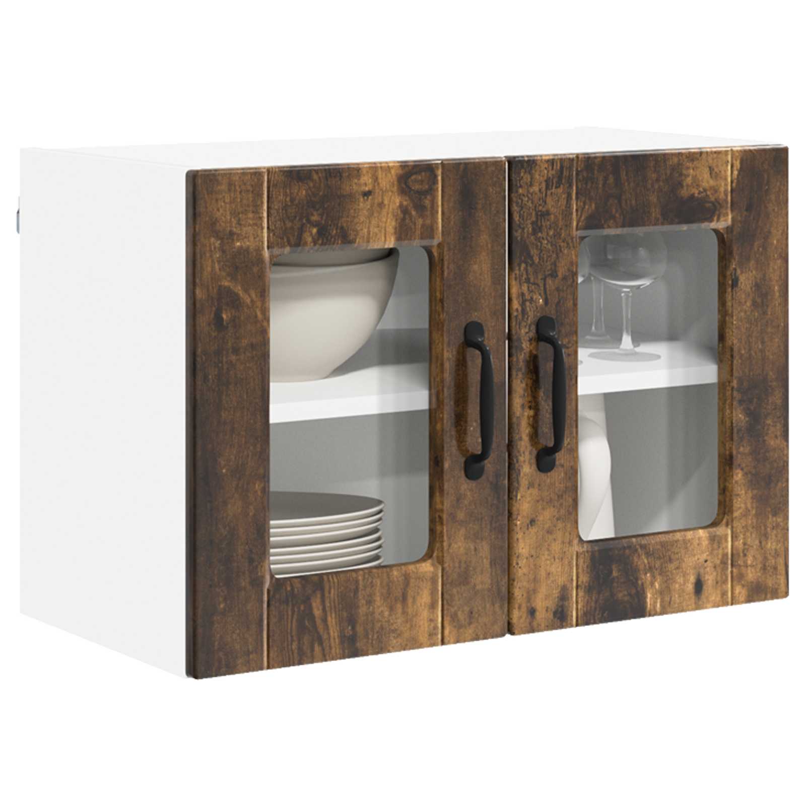 Væglågskab PORTO 2 pcs Røget eg 60 x 31 x 40 cm Konstrueret træ