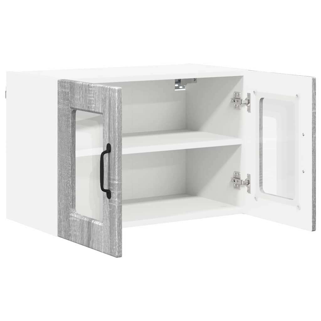 Vægskab til køkken med hylde 2 pcs Grå Sonoma 60 x 31 x 40 cm