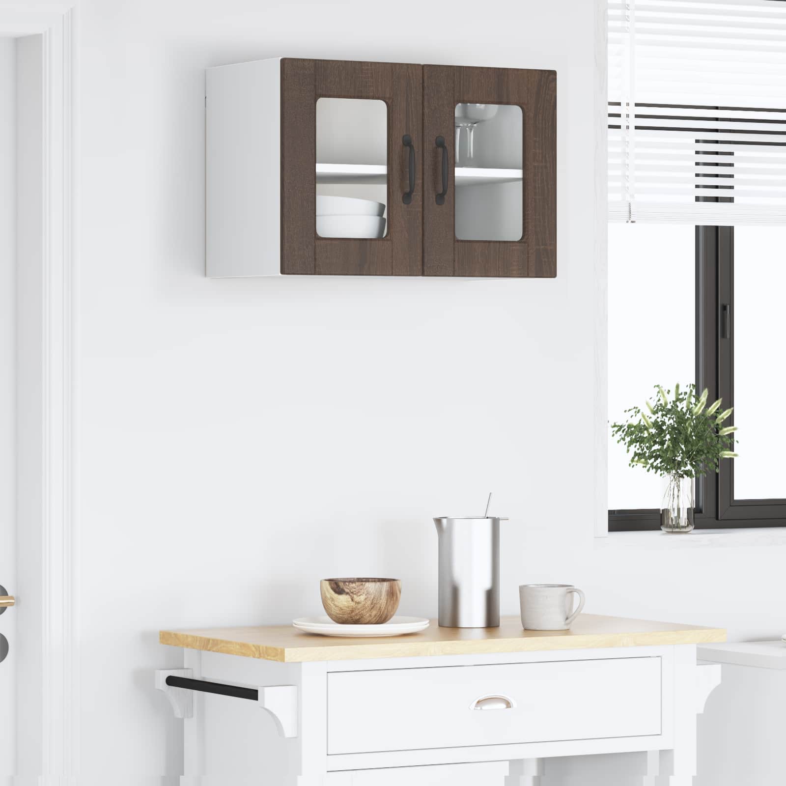 Køkkenskab med hylde Brun eg 60 x 31 x 40 cm Konstrueret træ