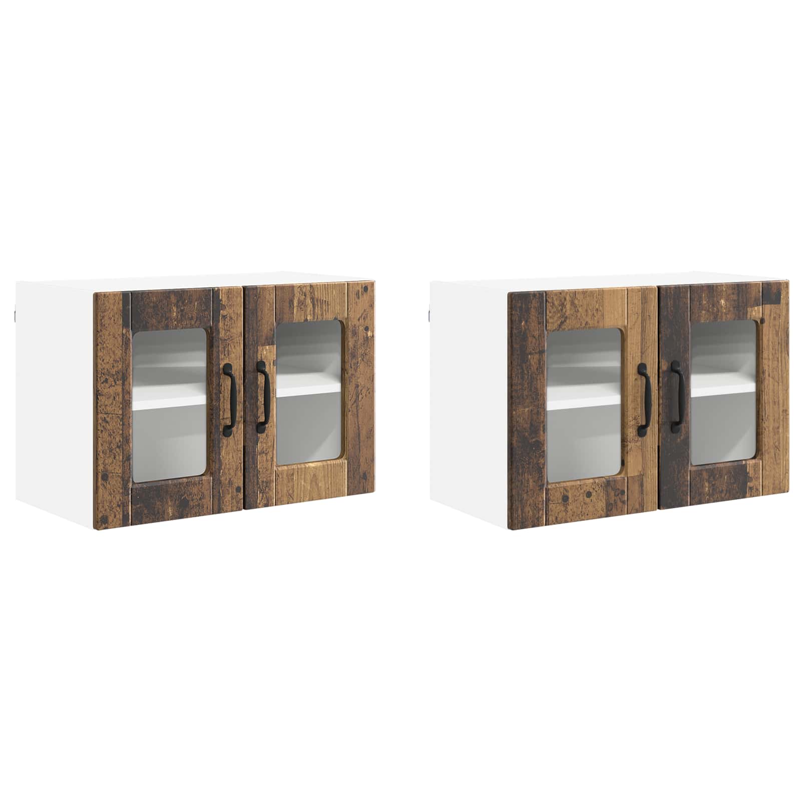 Væglågskab PORTO 2 pcs Gammelt træ 60 x 31 x 40 cm