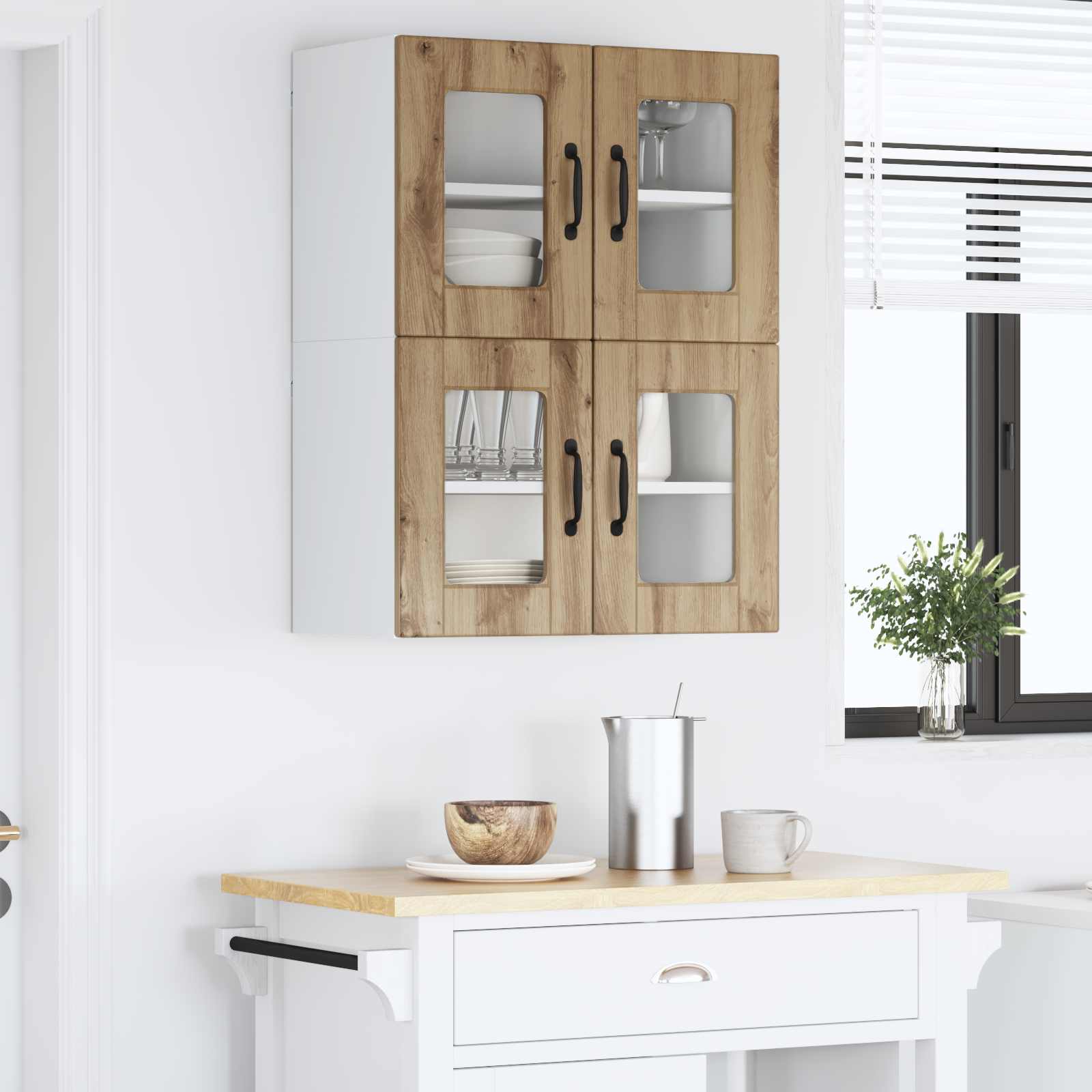 Væglågskab PORTO 2 pcs Artisan Egetræ 60 x 31 x 40 cm