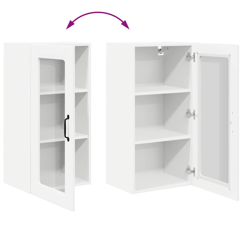 Vægskab til køkken med dør Hvid 40 x 31 x 80 cm Konstrueret træ