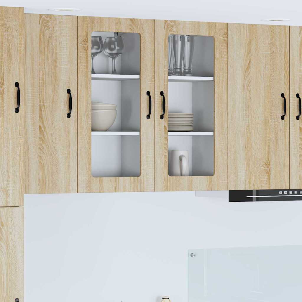 Vægskab til køkken med hylde 2 pcs Sonoma eg 40 x 31 x 80 cm