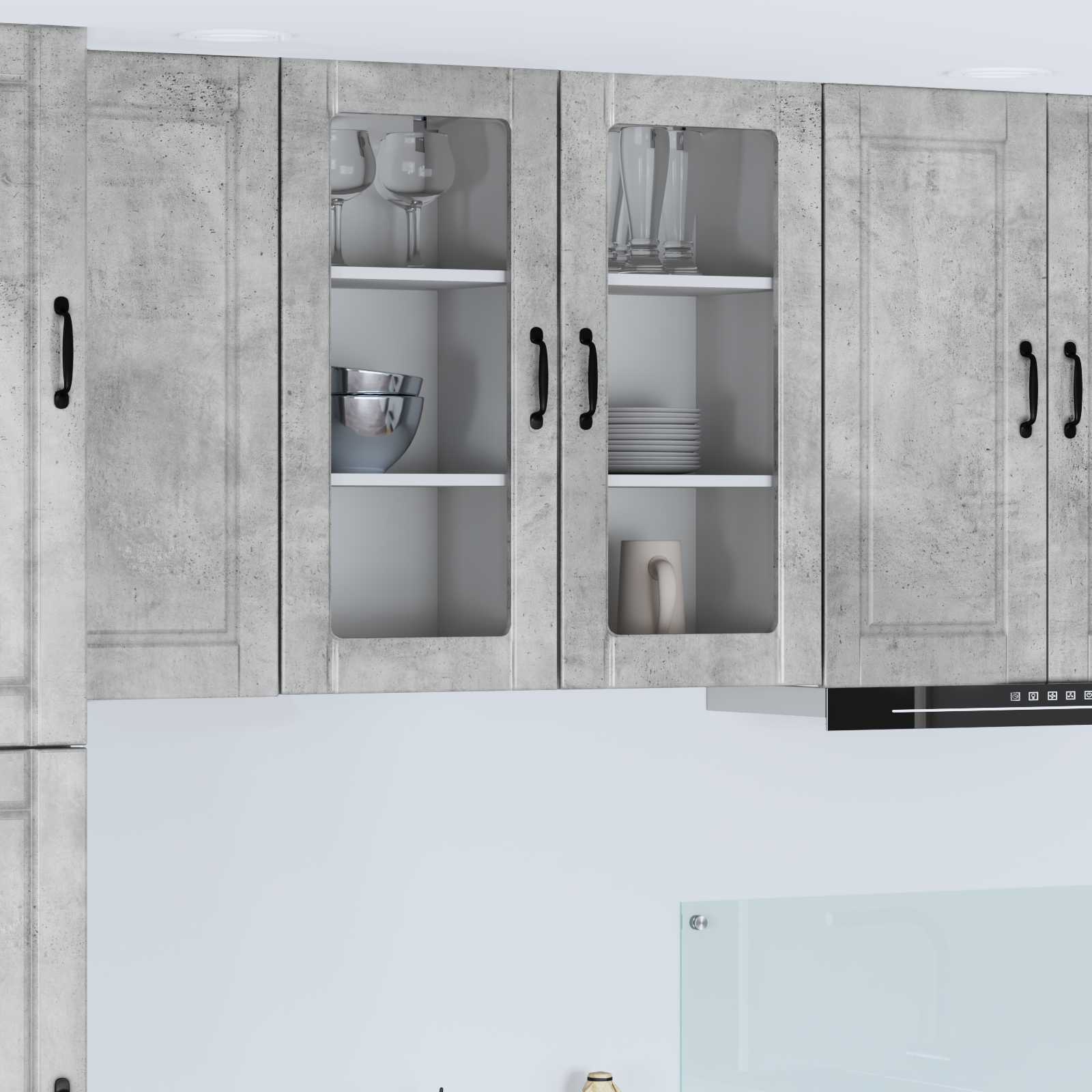 Væglågskab PORTO 2 pcs Beton Grå 40 x 31 x 80 cm