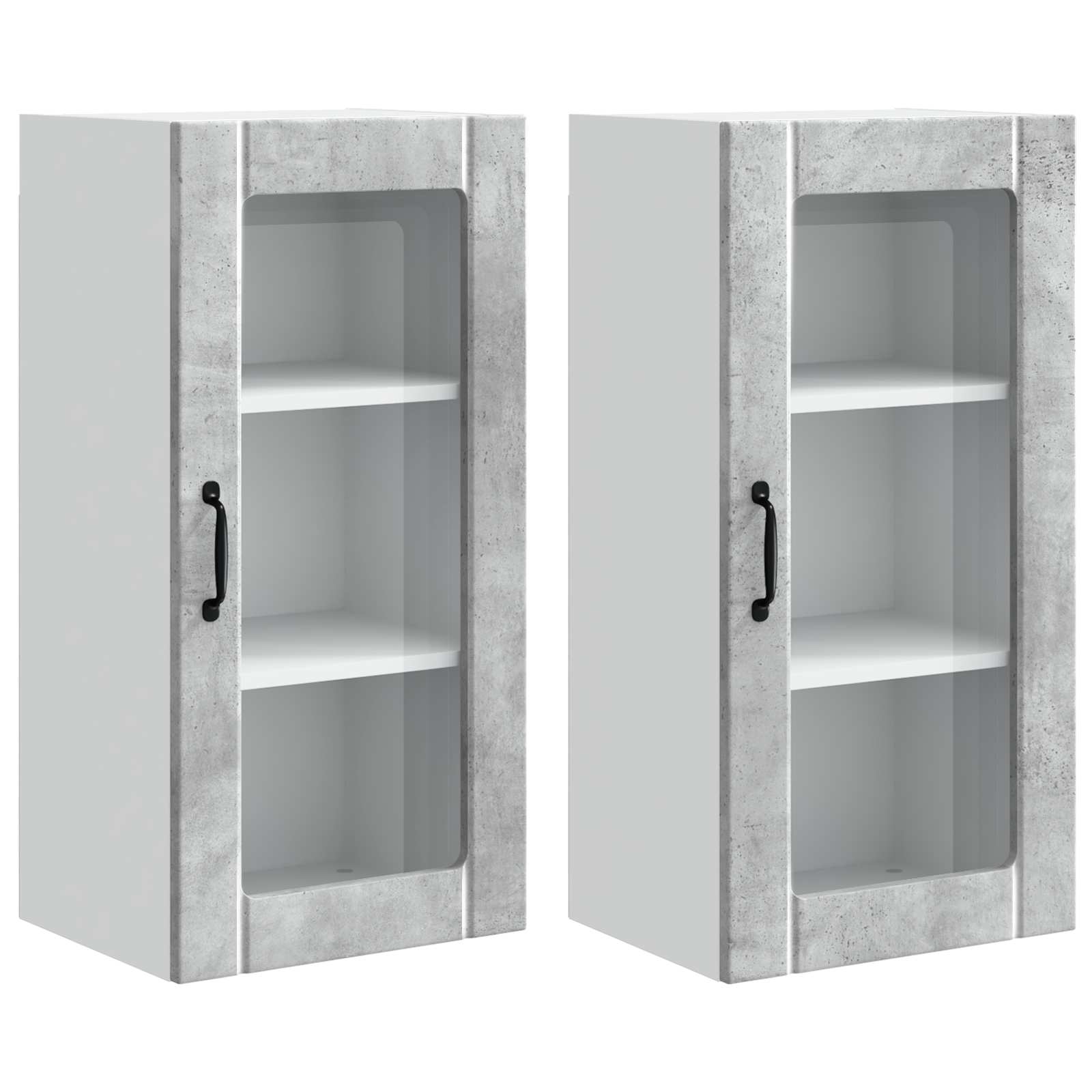 Væglågskab PORTO 2 pcs Beton Grå 40 x 31 x 80 cm
