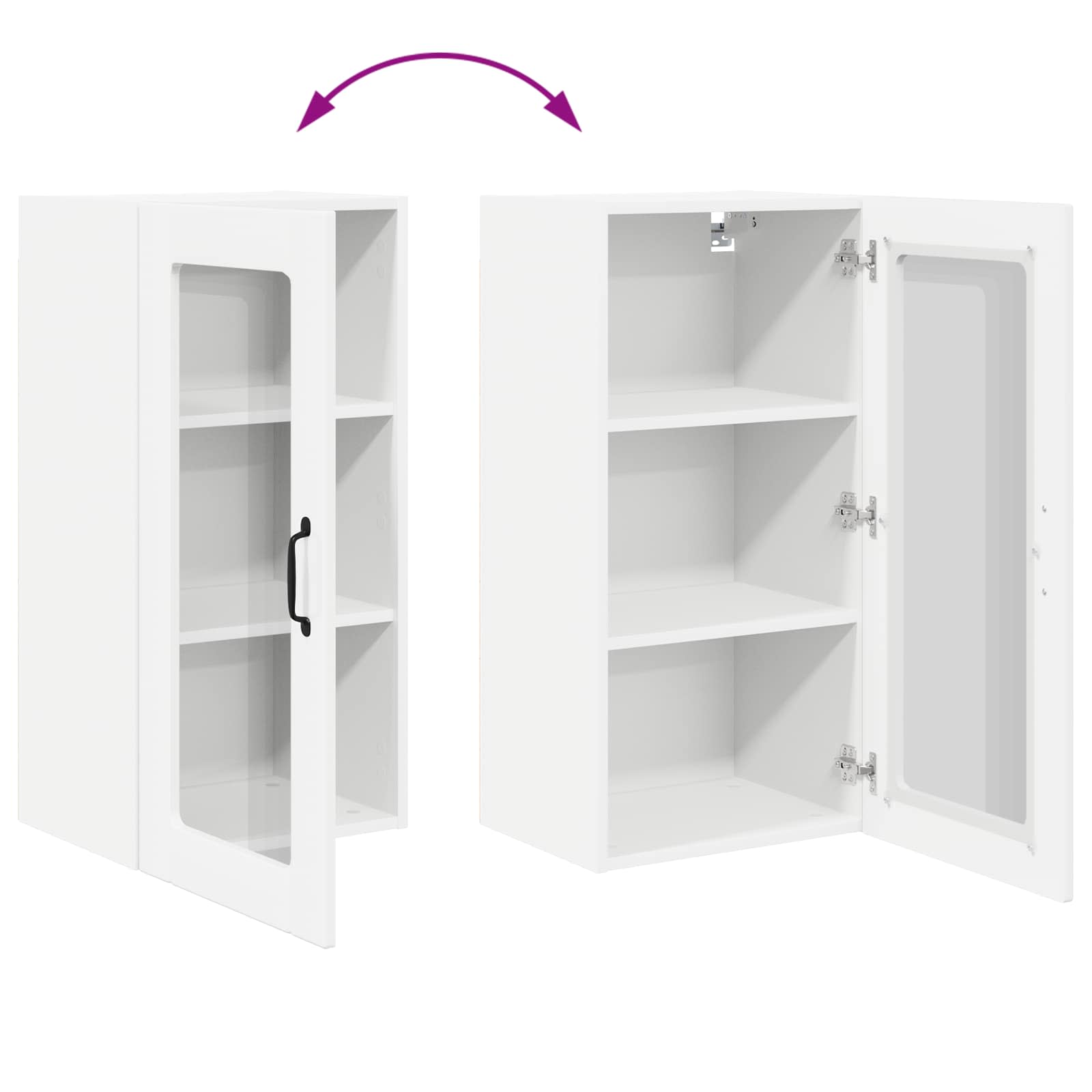 Væglågskab PORTO 2 pcs Høj gloss hvid 40 x 31 x 80 cm