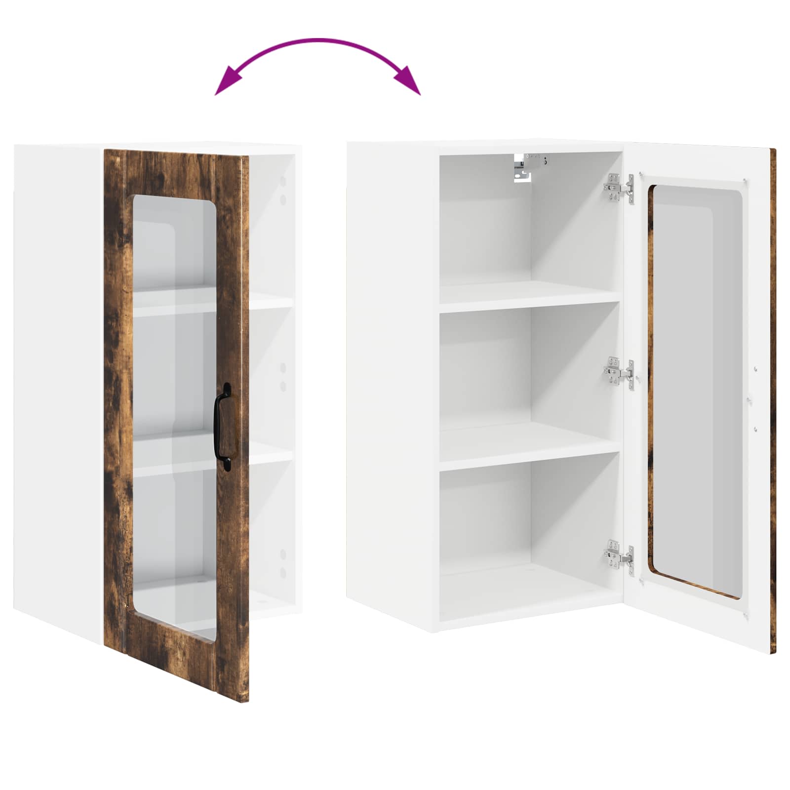 Køkkenskab med hylde Røget eg 40 x 31 x 80 cm Konstrueret træ