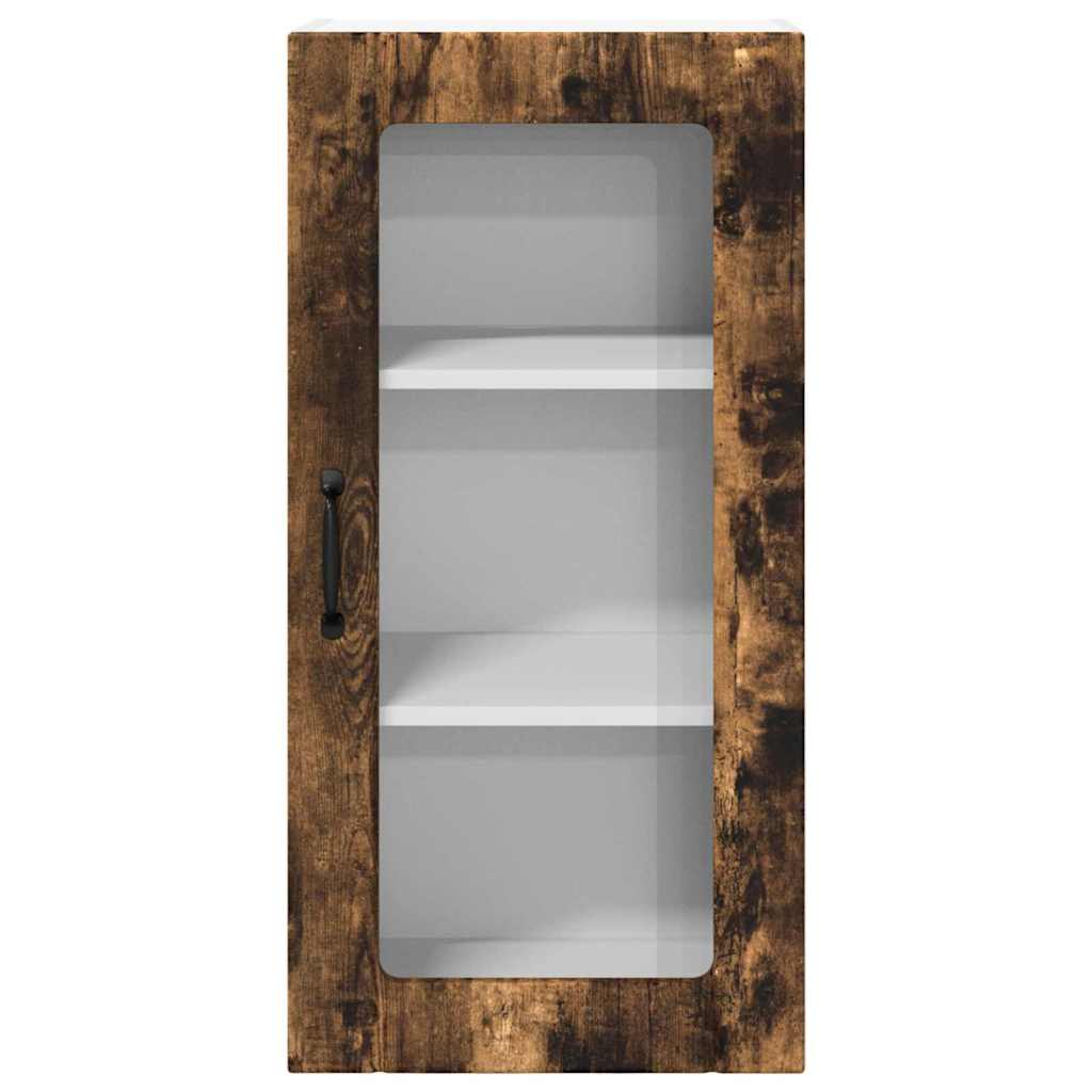 Vægskab til køkken med hylde 2 pcs Røget eg 40 x 31 x 80 cm