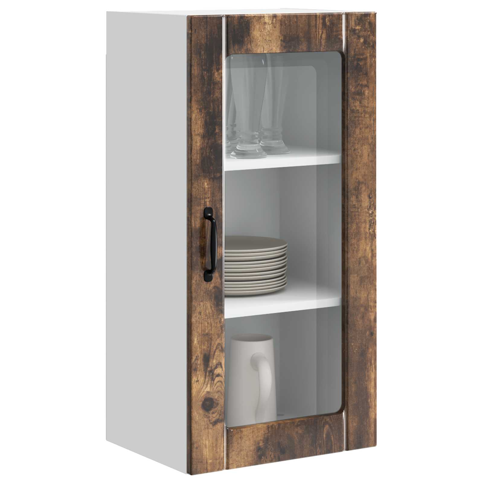 Væglågskab PORTO 2 pcs Røget eg 40 x 31 x 80 cm Konstrueret træ