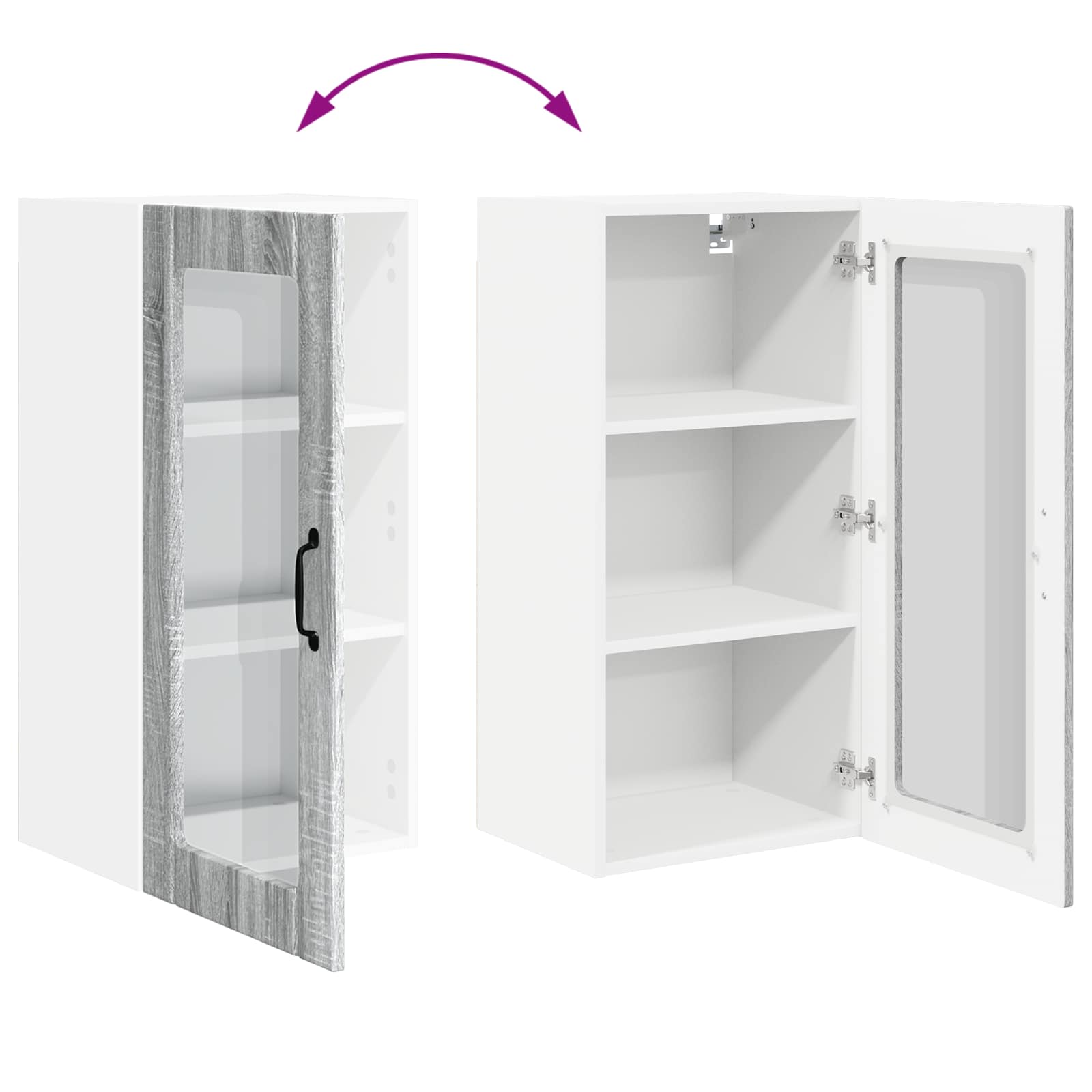 Køkkenskab med hylde Grå Sonoma 40 x 31 x 80 cm Konstrueret træ