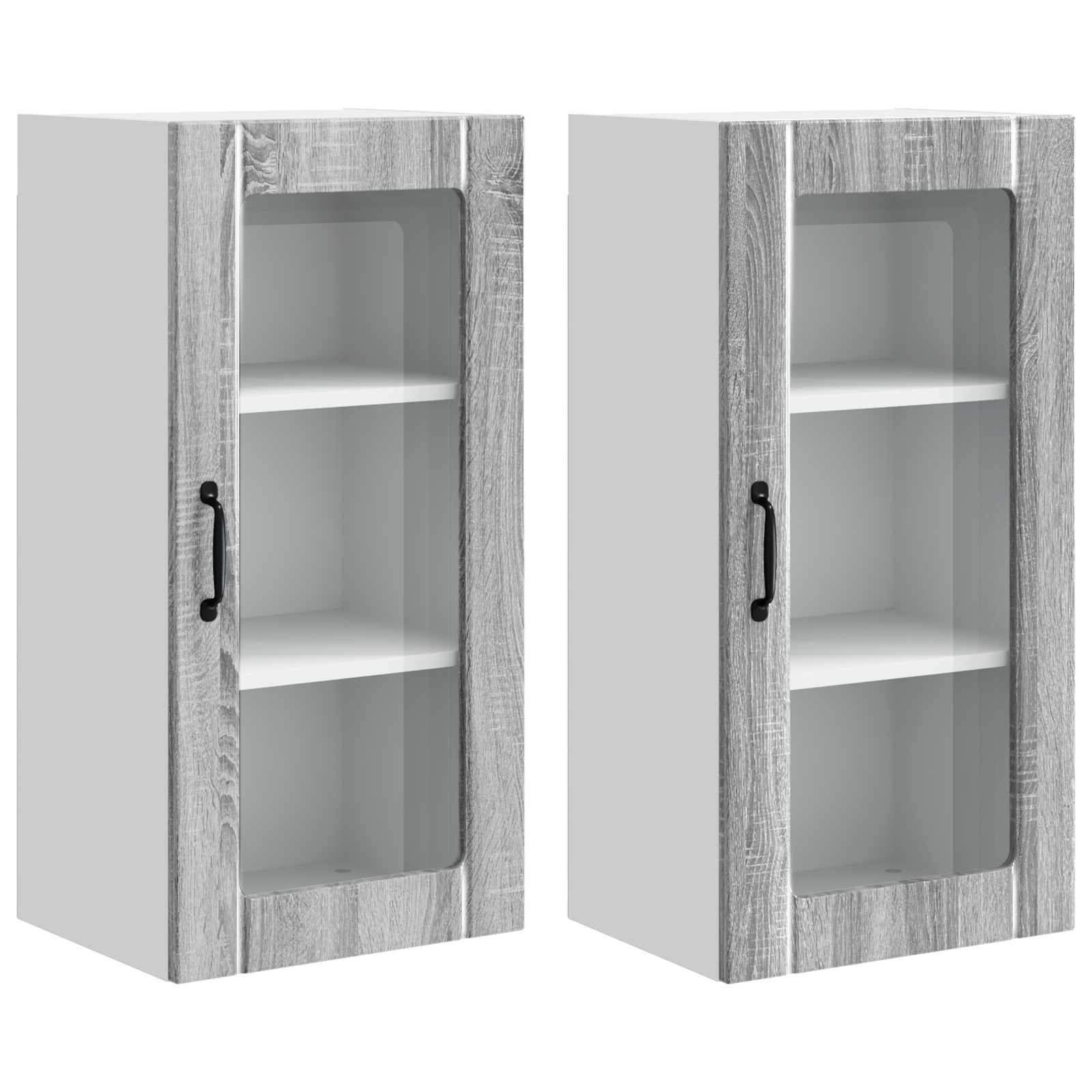Væglågskab PORTO 2 pcs Grå Sonoma 40 x 31 x 80 cm