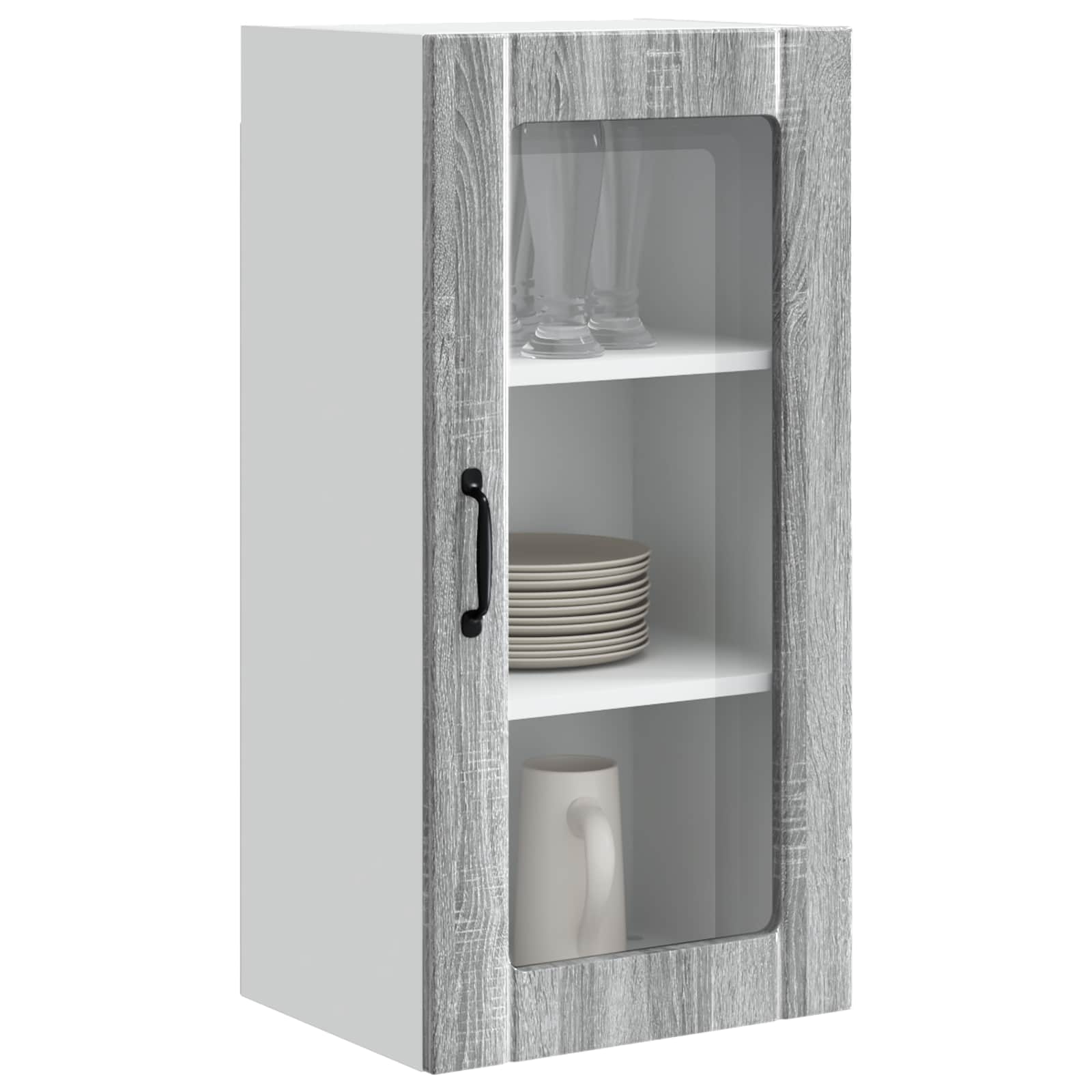 Væglågskab PORTO 2 pcs Grå Sonoma 40 x 31 x 80 cm
