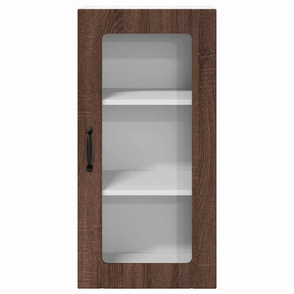 Vægskab til køkken med hylde 2 pcs Brun eg 40 x 31 x 80 cm