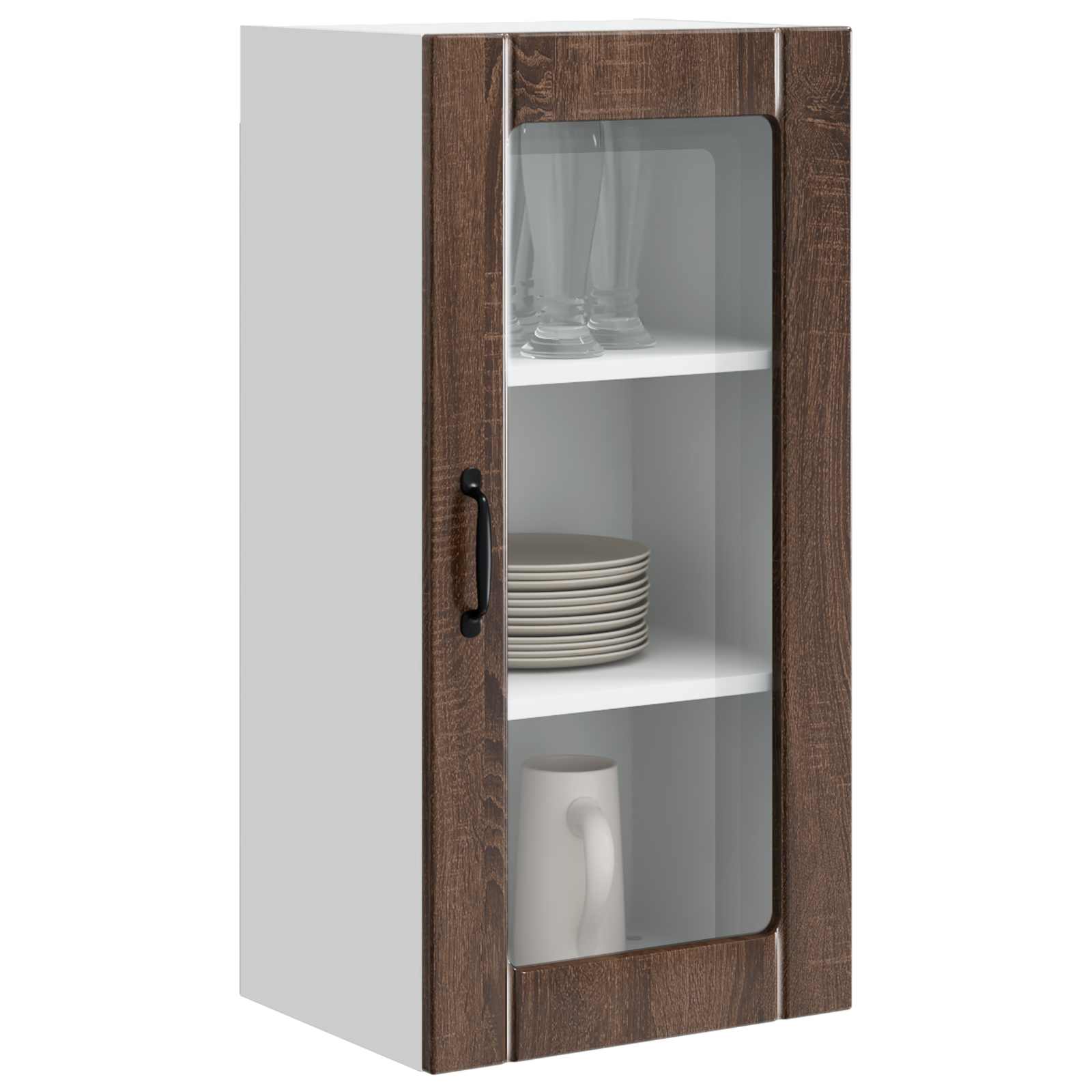 Væglågskab PORTO 2 pcs Brun eg 40 x 31 x 80 cm Konstrueret træ