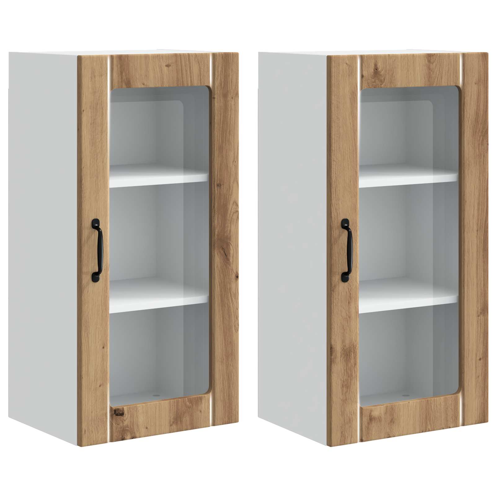 Væglågskab PORTO 2 pcs Artisan Egetræ 40 x 31 x 80 cm