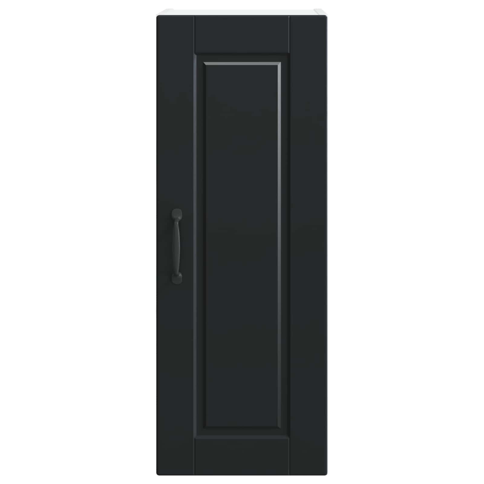 Køkkenskab med hylde 2 pcs Sort 30 x 31 x 80 cm Konstrueret træ