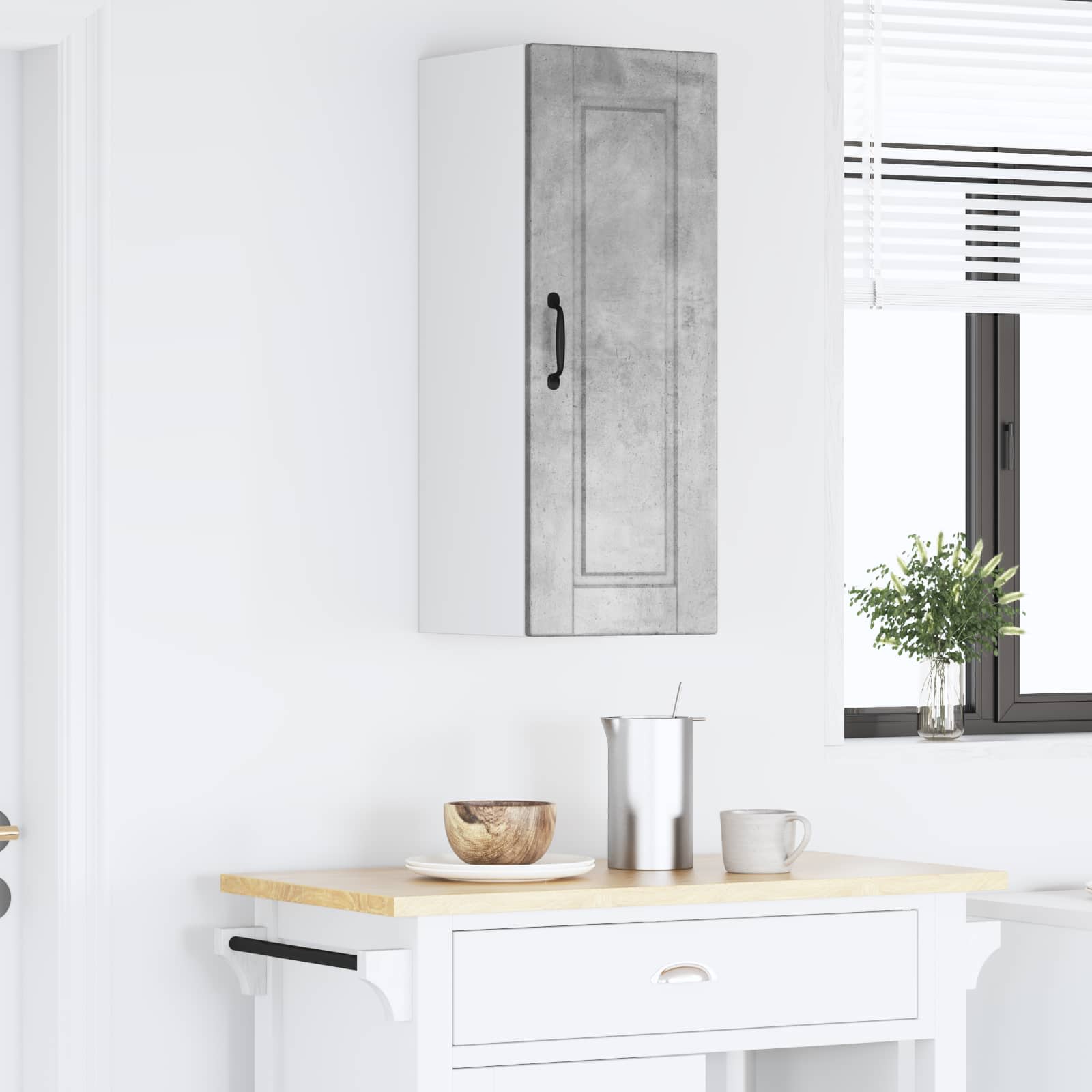 Køkkenskab med hylde Beton Grå 30 x 31 x 80 cm Konstrueret træ