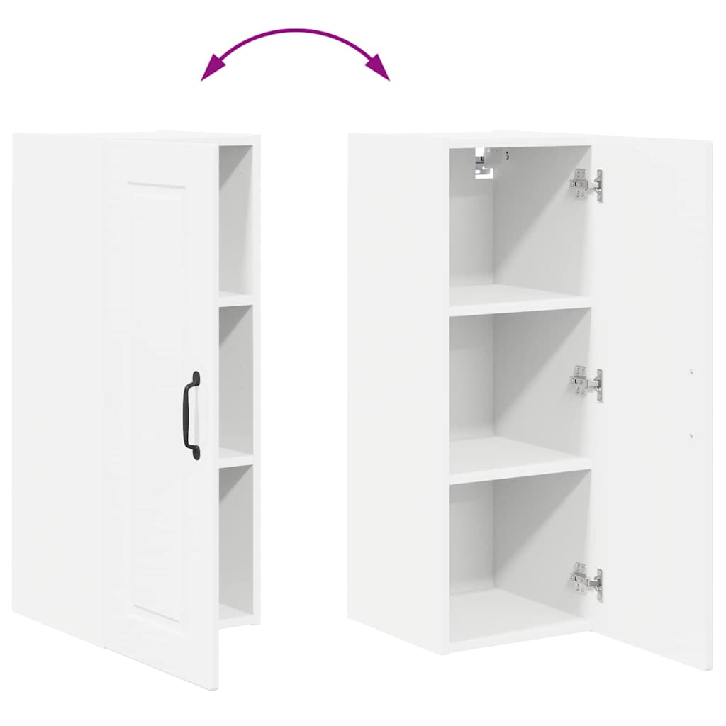 Vægskab til køkken med hylde Høj gloss hvid 30 x 31 x 80 cm