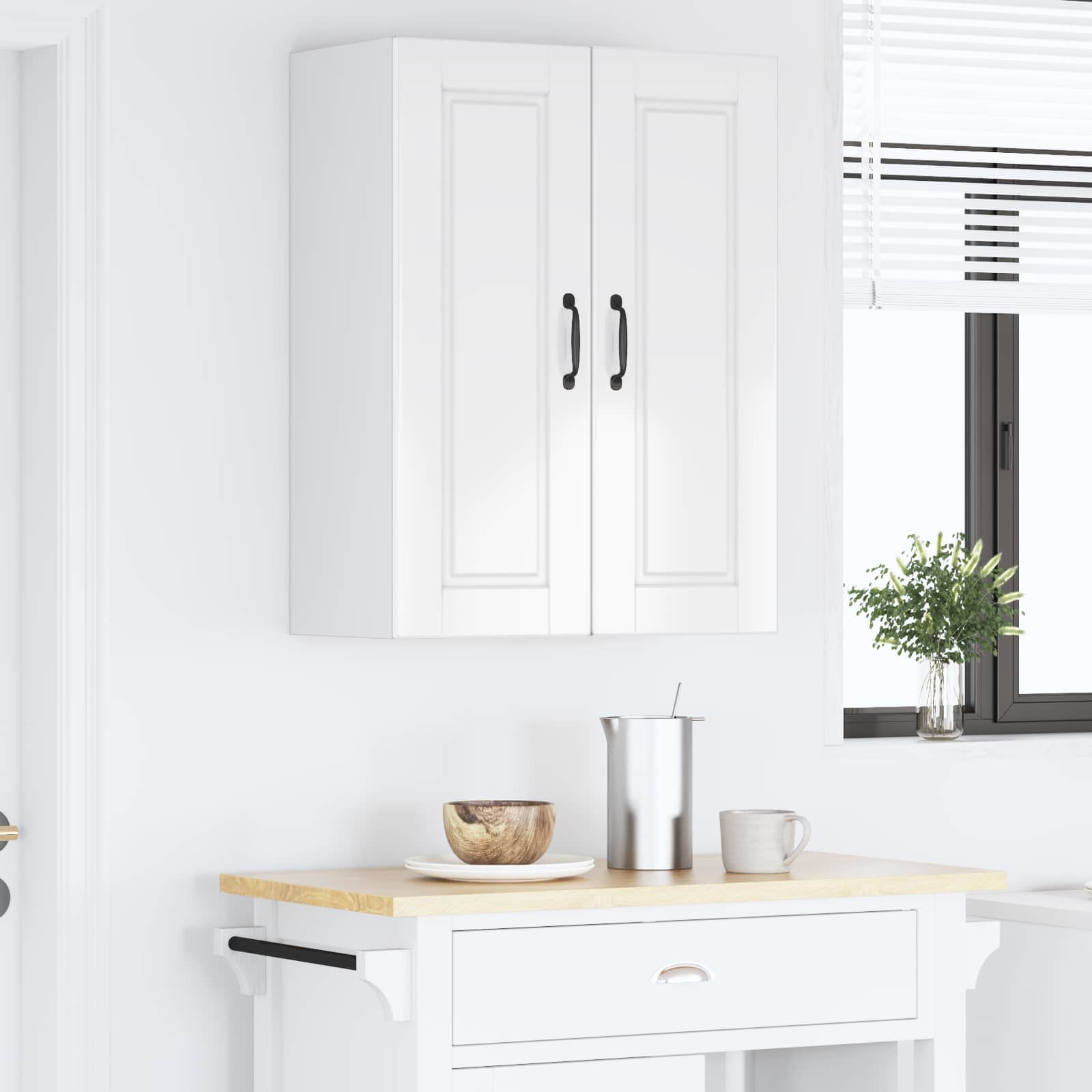 Vægskab PORTO 2 pcs Høj gloss hvid 30 x 31 x 80 cm