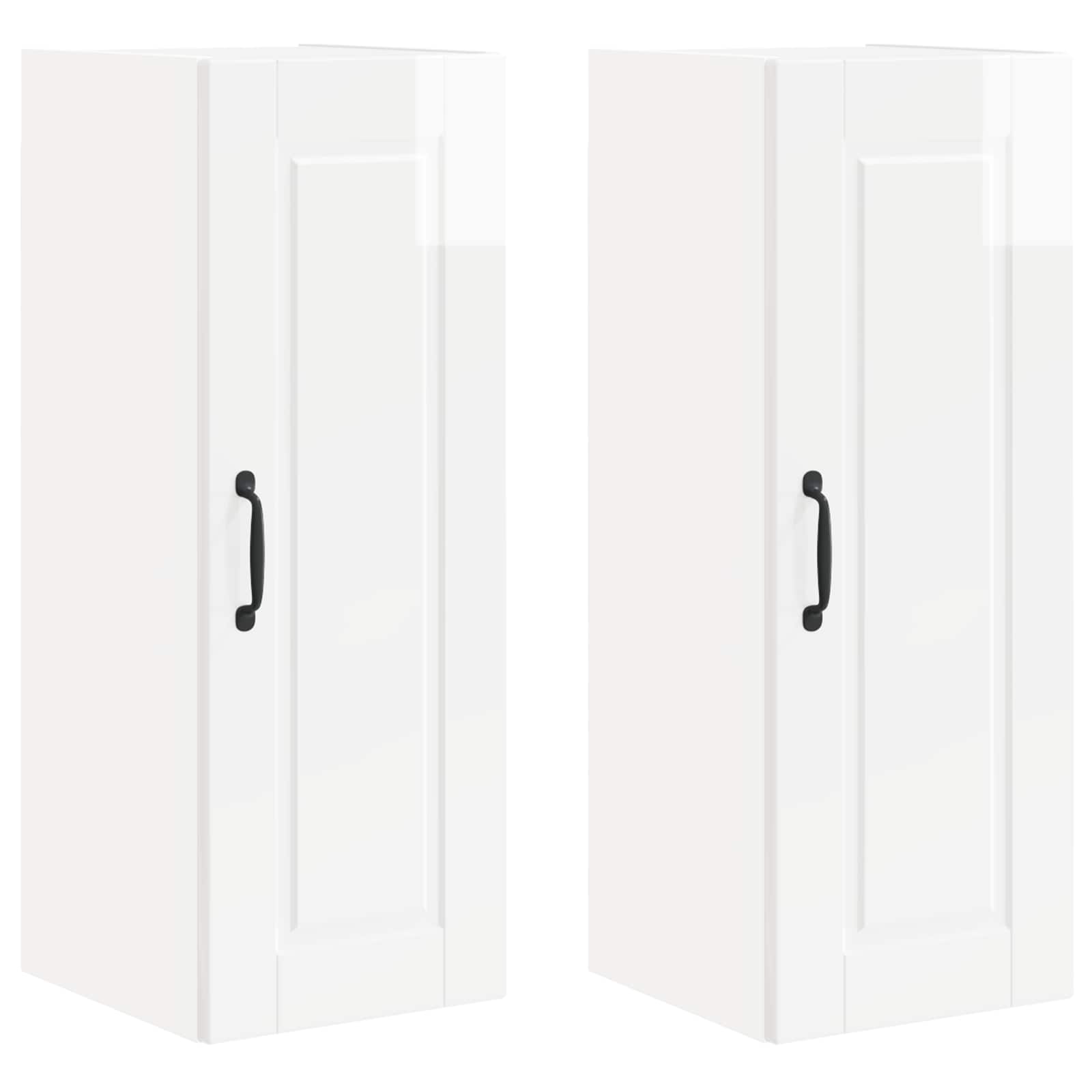 Vægskab PORTO 2 pcs Høj gloss hvid 30 x 31 x 80 cm