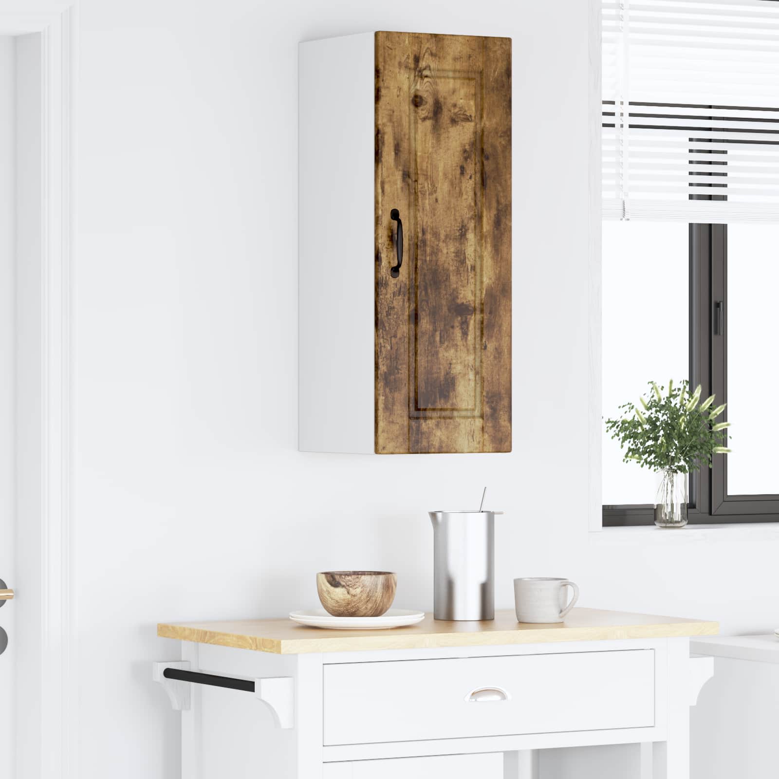 Køkkenskab med hylde Røget eg 30 x 31 x 80 cm Konstrueret træ