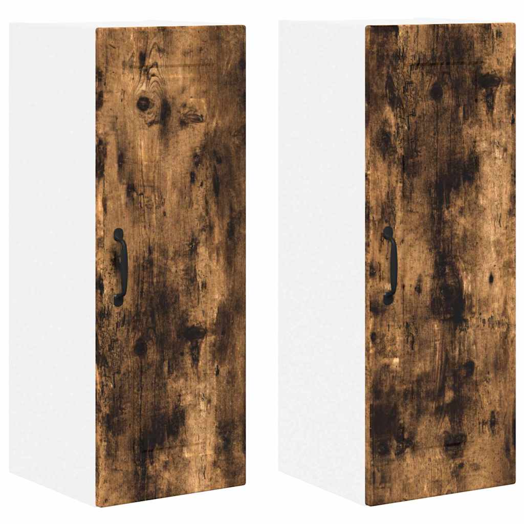 Vægskab til køkken med hylde 2 pcs Røget eg 30 x 31 x 80 cm