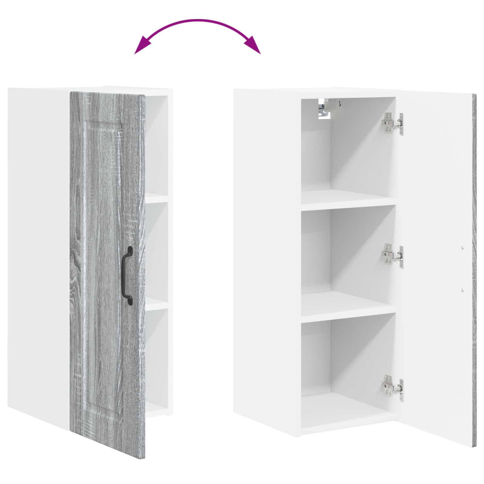 Køkkenskab med hylde Grå Sonoma 30 x 31 x 80 cm Konstrueret træ