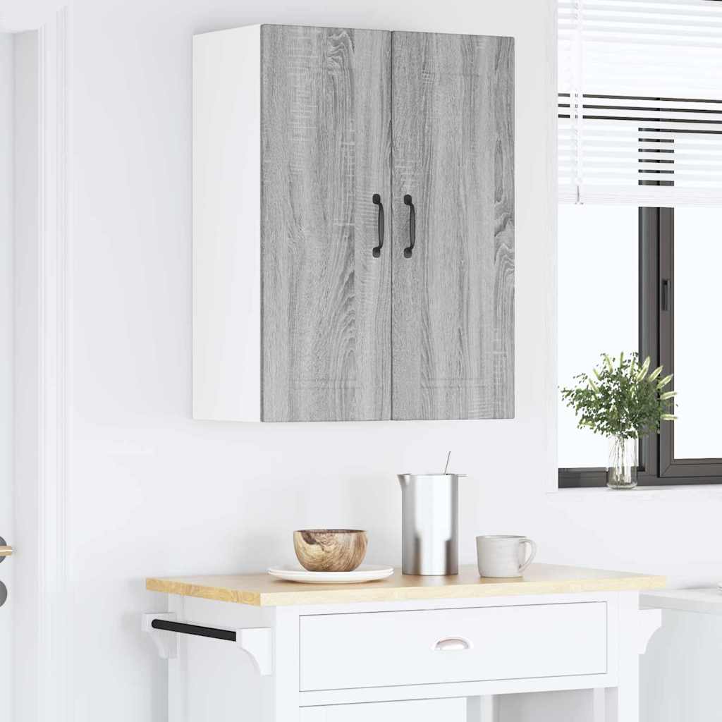 Vægskab til køkken med hylde 2 pcs Grå Sonoma 30 x 31 x 80 cm