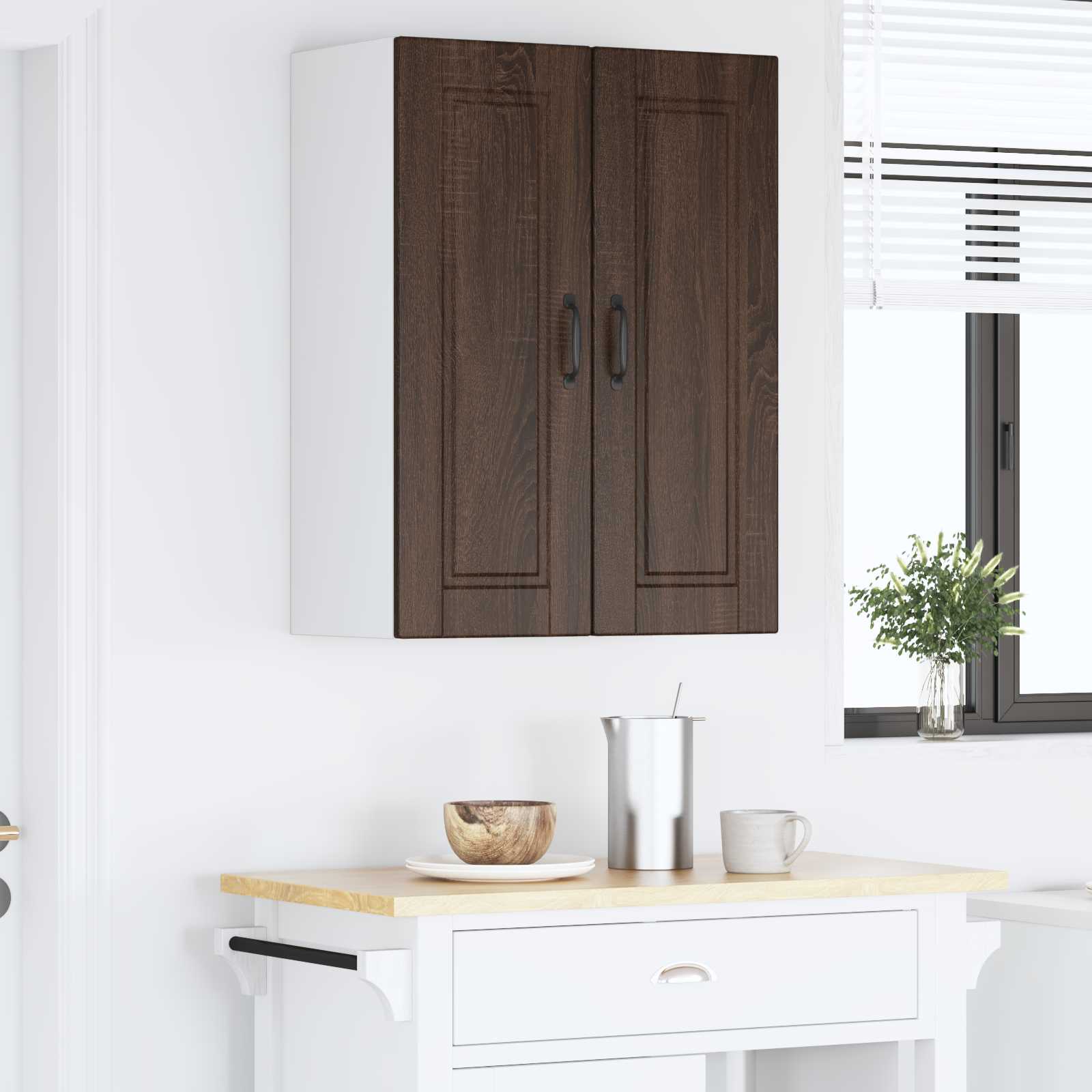 Vægskab PORTO 2 pcs Brun eg 30 x 31 x 80 cm Konstrueret træ