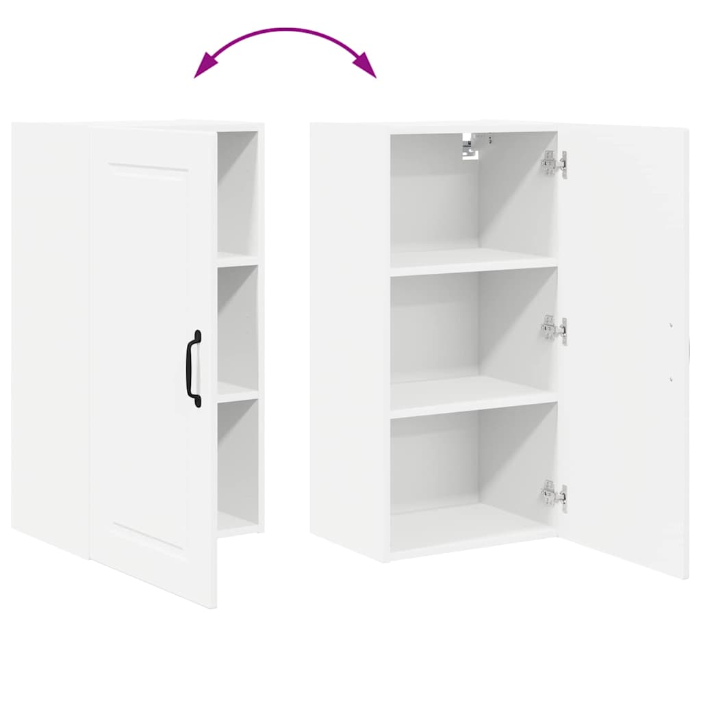 Vægskab til køkken med dør Hvid 40 x 31 x 80 cm Konstrueret træ