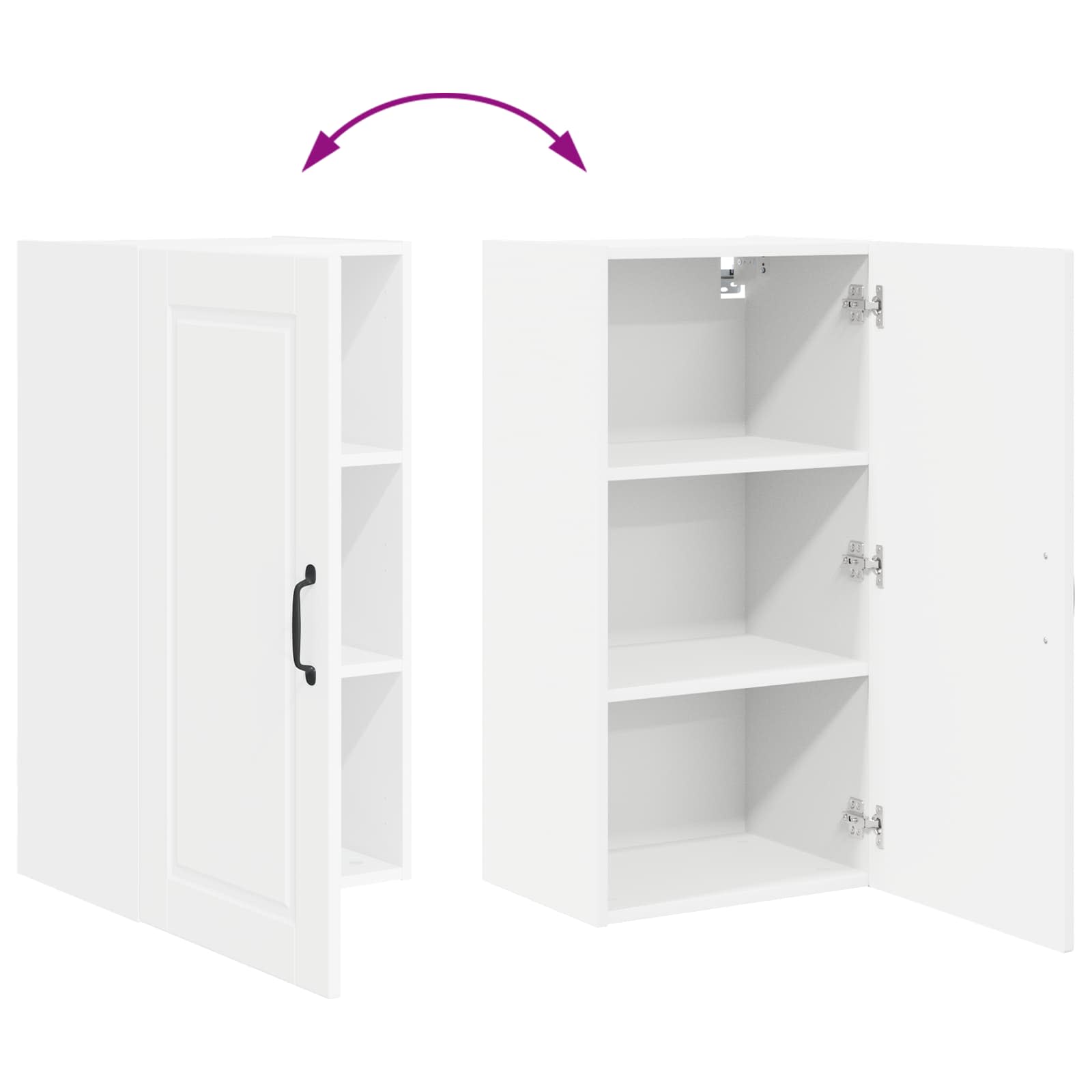 Køkkenskab med hylde Hvid 40 x 31 x 80 cm Konstrueret træ