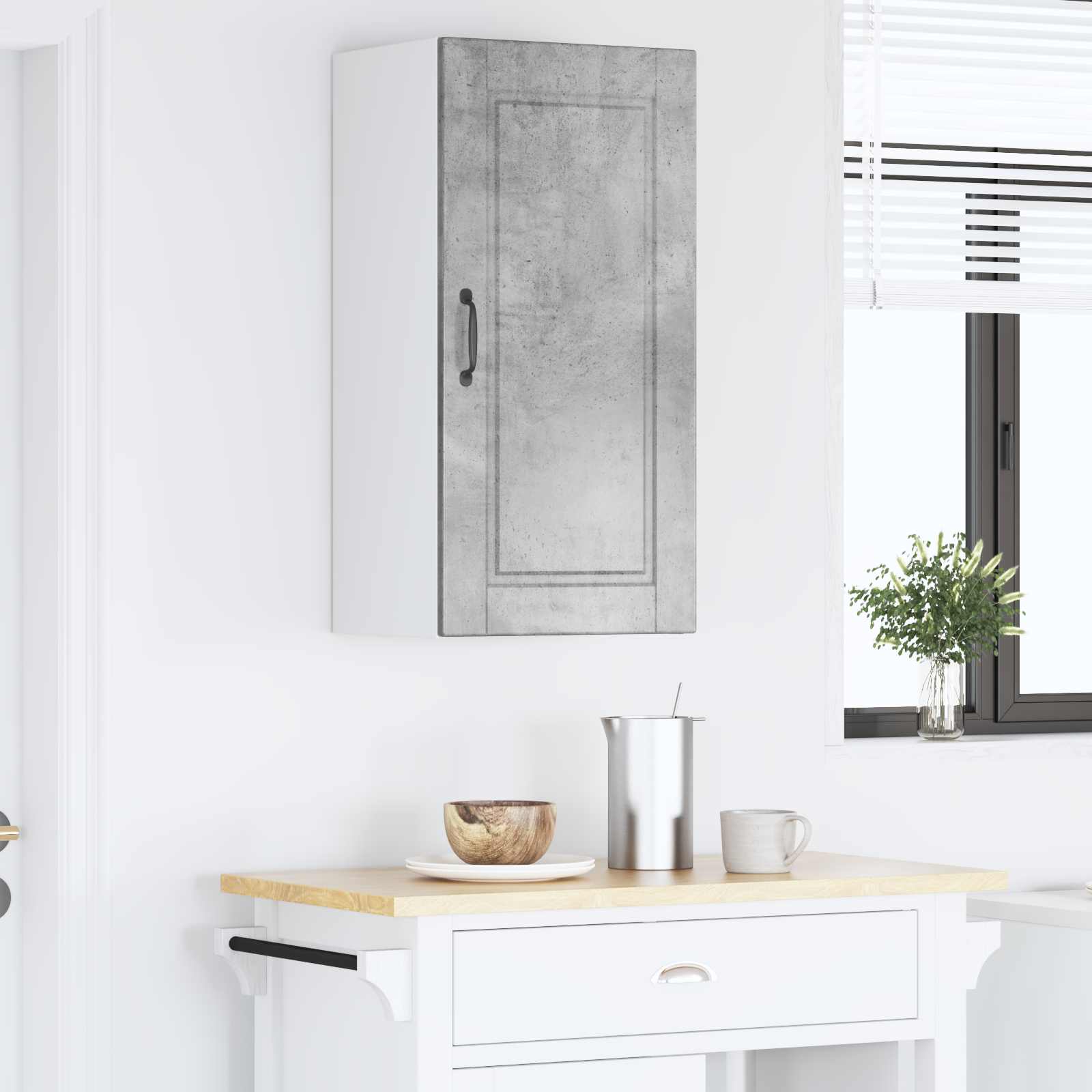 Køkkenskab med hylde Beton Grå 40 x 31 x 80 cm Konstrueret træ