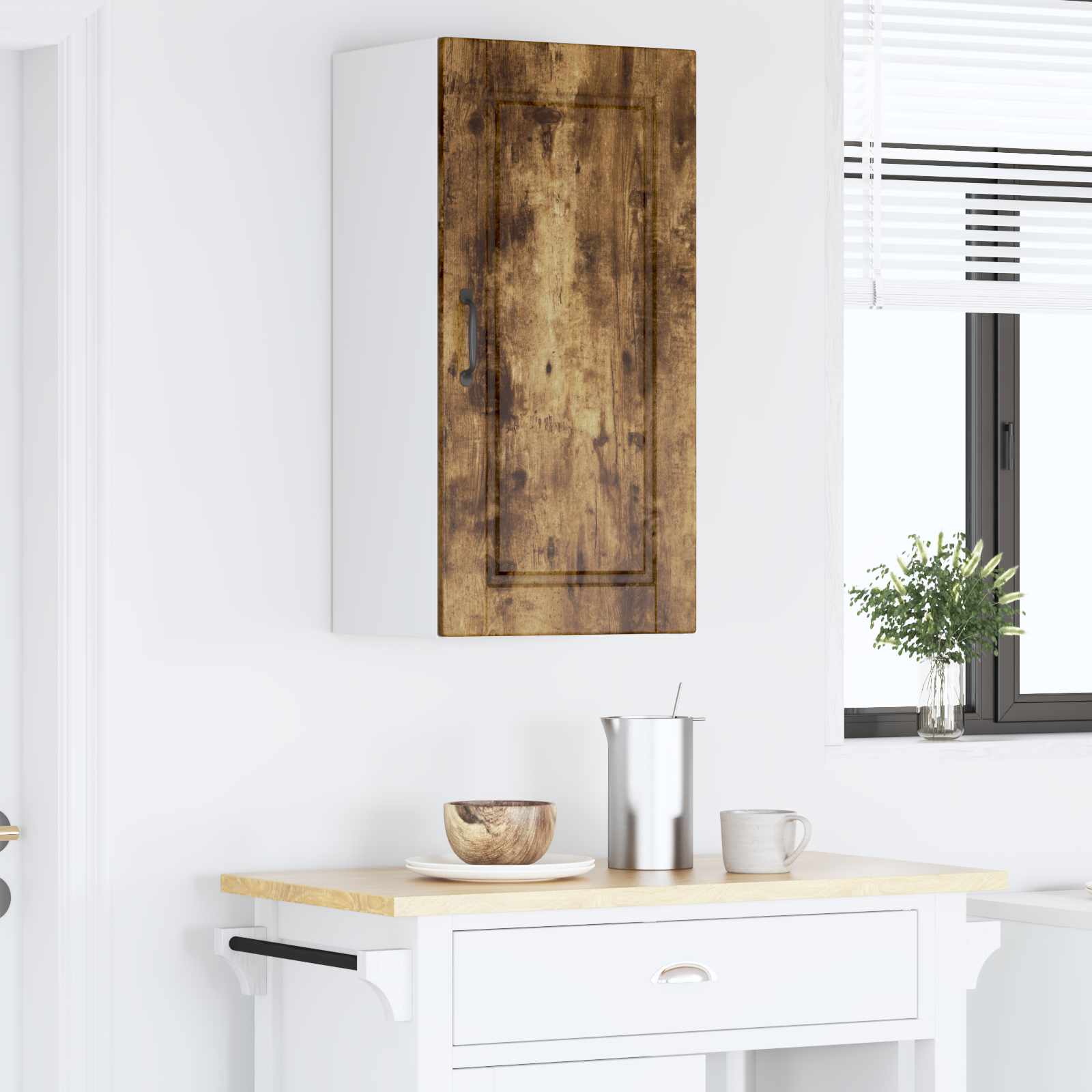 Køkkenskab med hylde Røget eg 40 x 31 x 80 cm Konstrueret træ