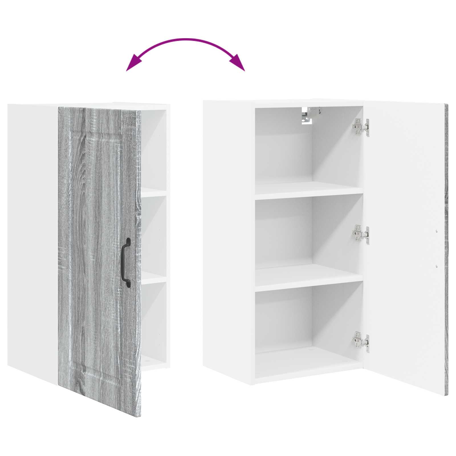 Køkkenskab med hylde Grå Sonoma 40 x 31 x 80 cm Konstrueret træ