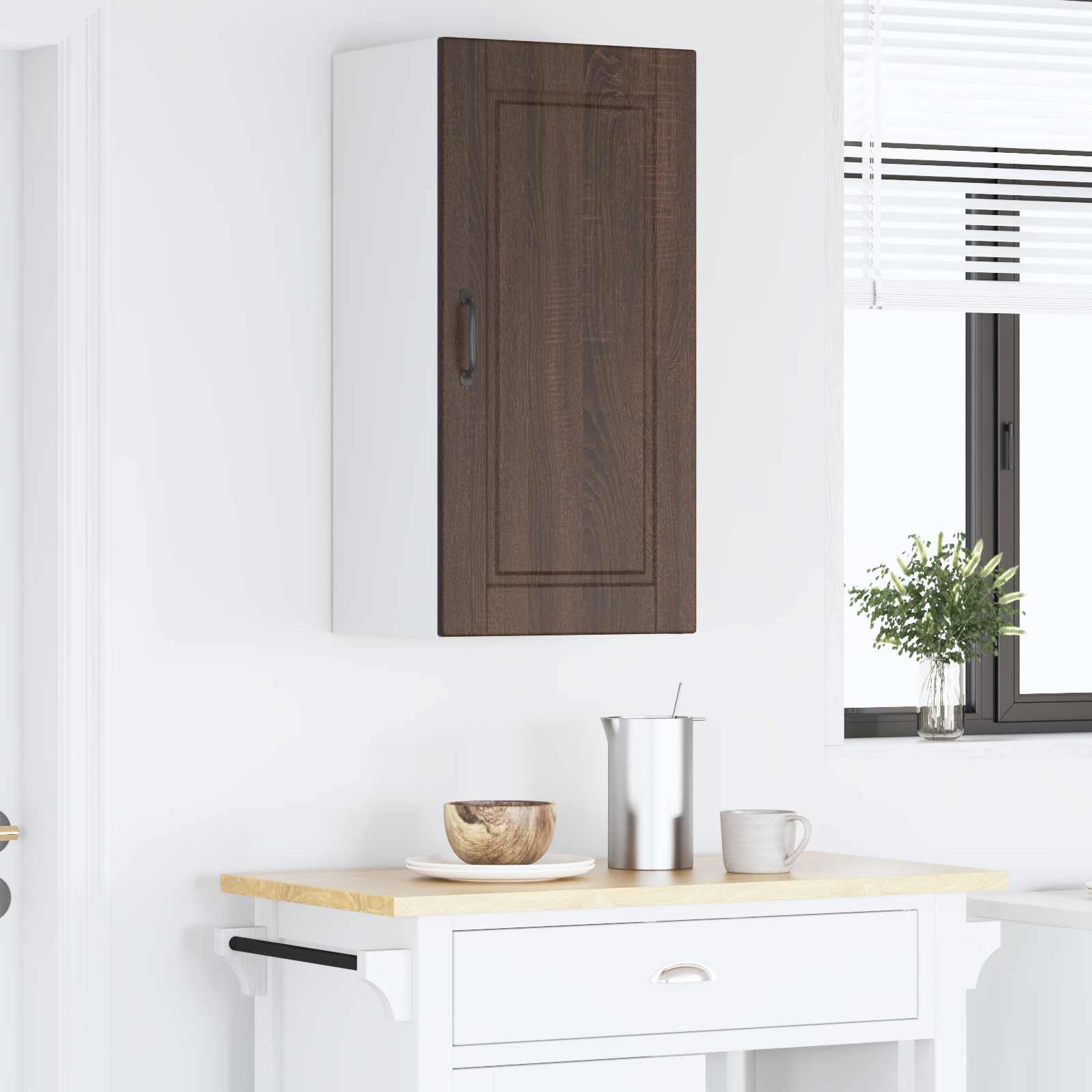 Køkkenskab med hylde Brun eg 40 x 31 x 80 cm Konstrueret træ