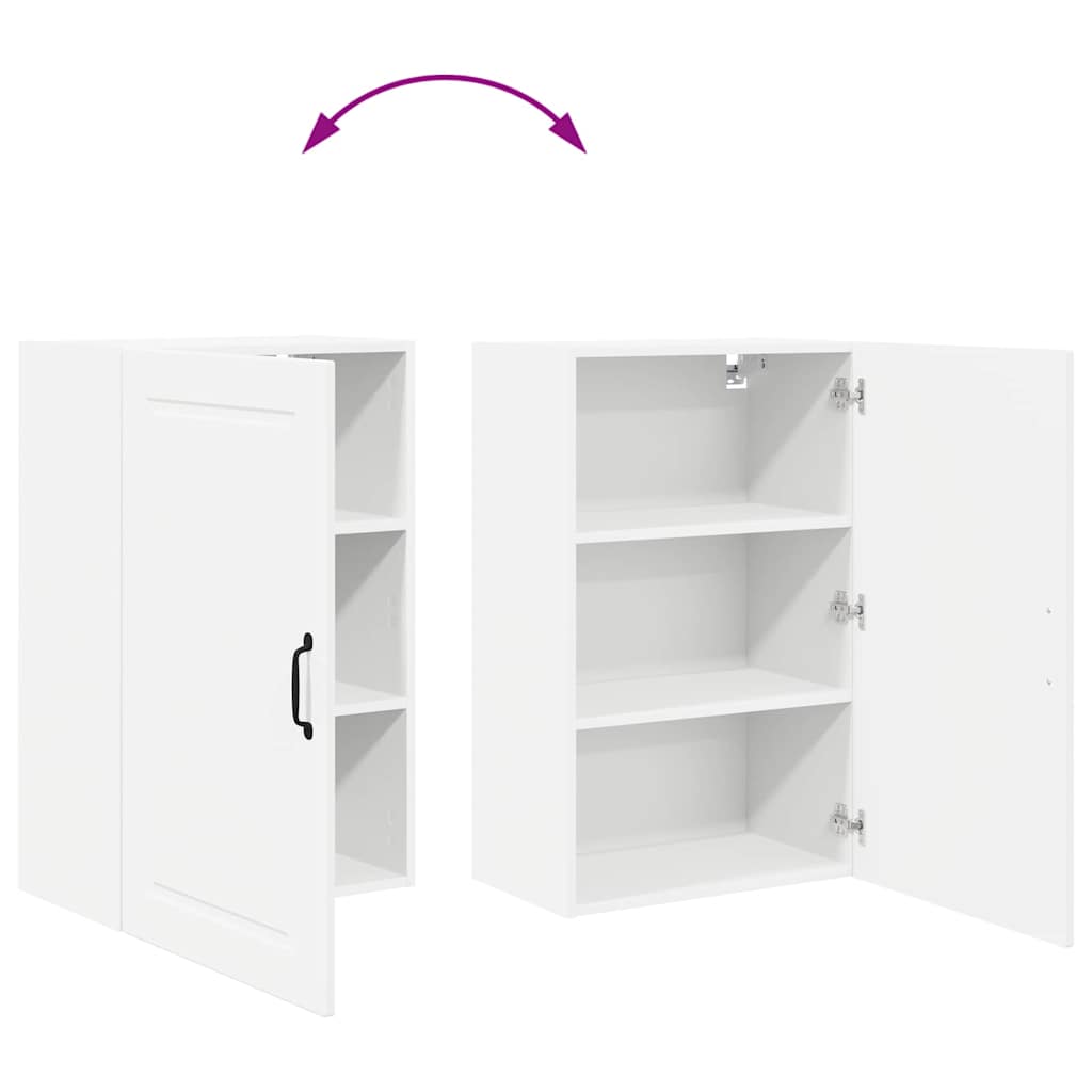 Vægskab til køkken med dør Hvid 50 x 31 x 80 cm Konstrueret træ