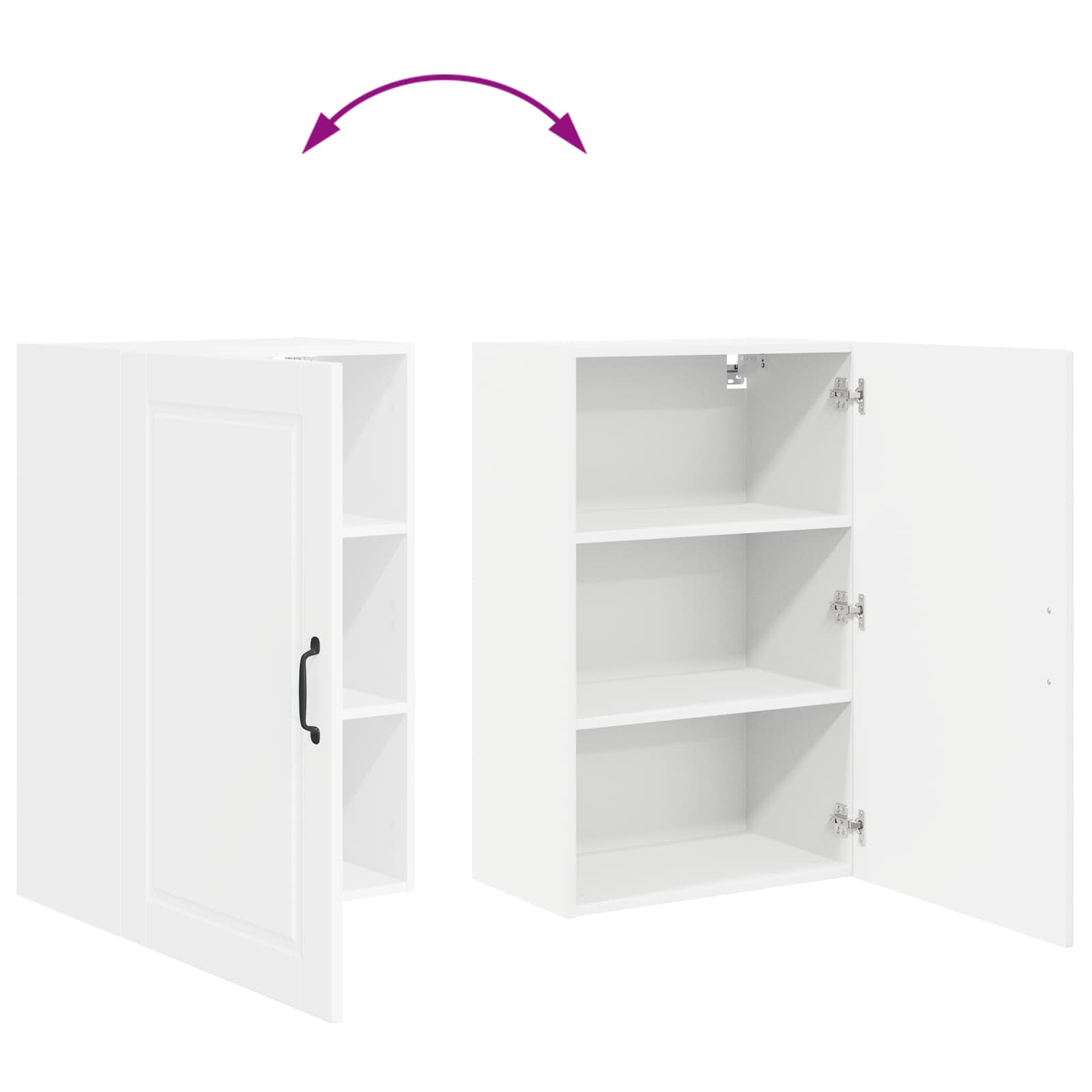 Køkkenskab med hylde Hvid 50 x 31 x 80 cm Konstrueret træ