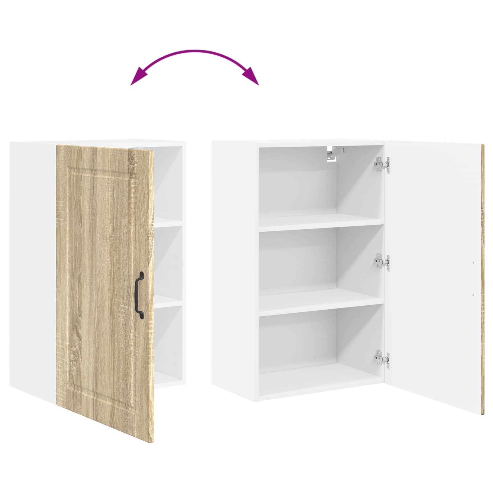 Køkkenskab med hylde Sonoma eg 50 x 31 x 80 cm Konstrueret træ